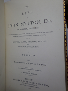 THE LIFE OF JOHN MYTTON BY NIMROD 1869 FOURTH EDITION IN FINE MOROCCO BINDING