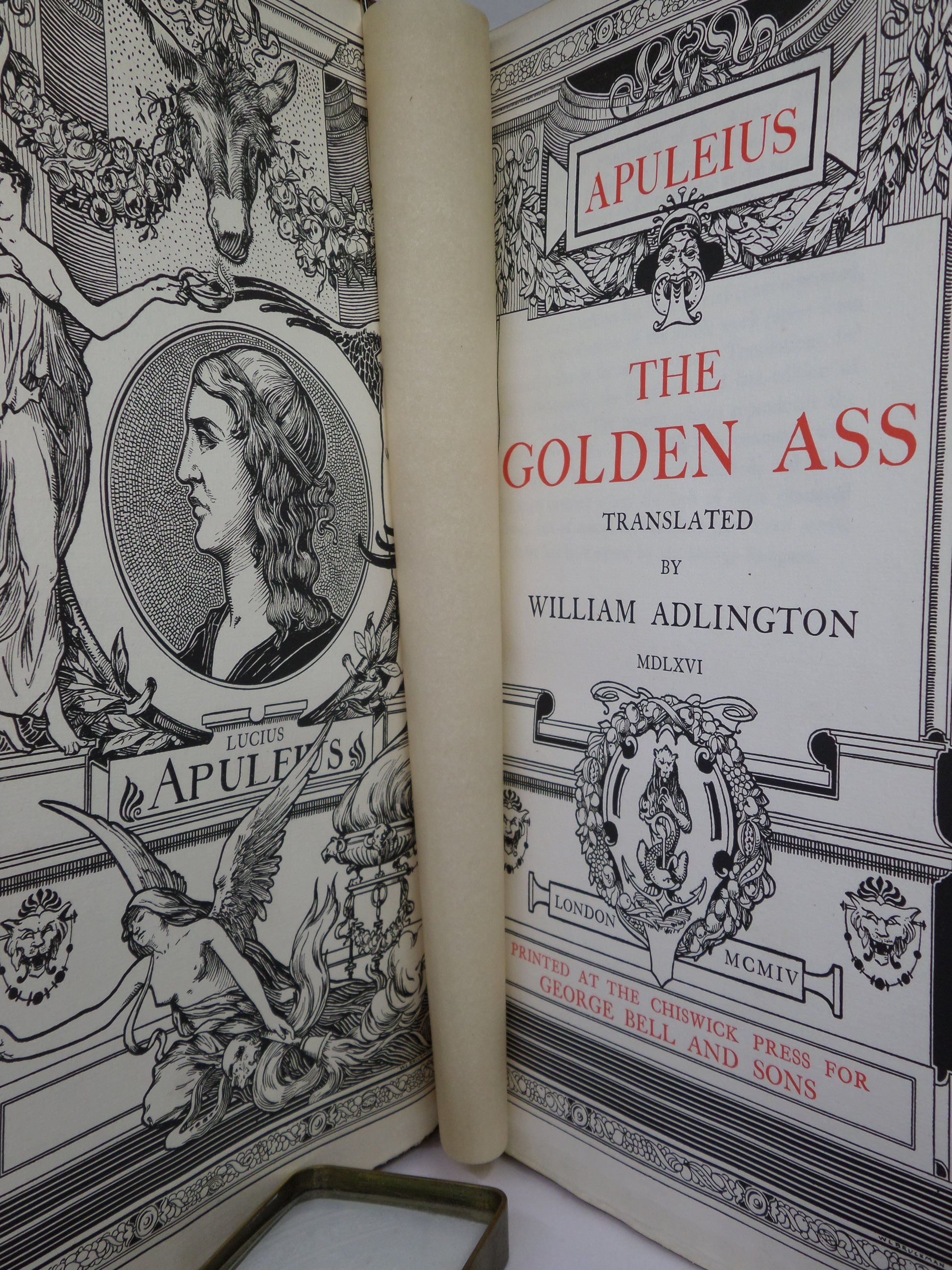 THE GOLDEN ASS BY APULEIUS 1904 TRANSLATED BY WILLIAM ADLINGTON, FINE MOROCCO BINDING