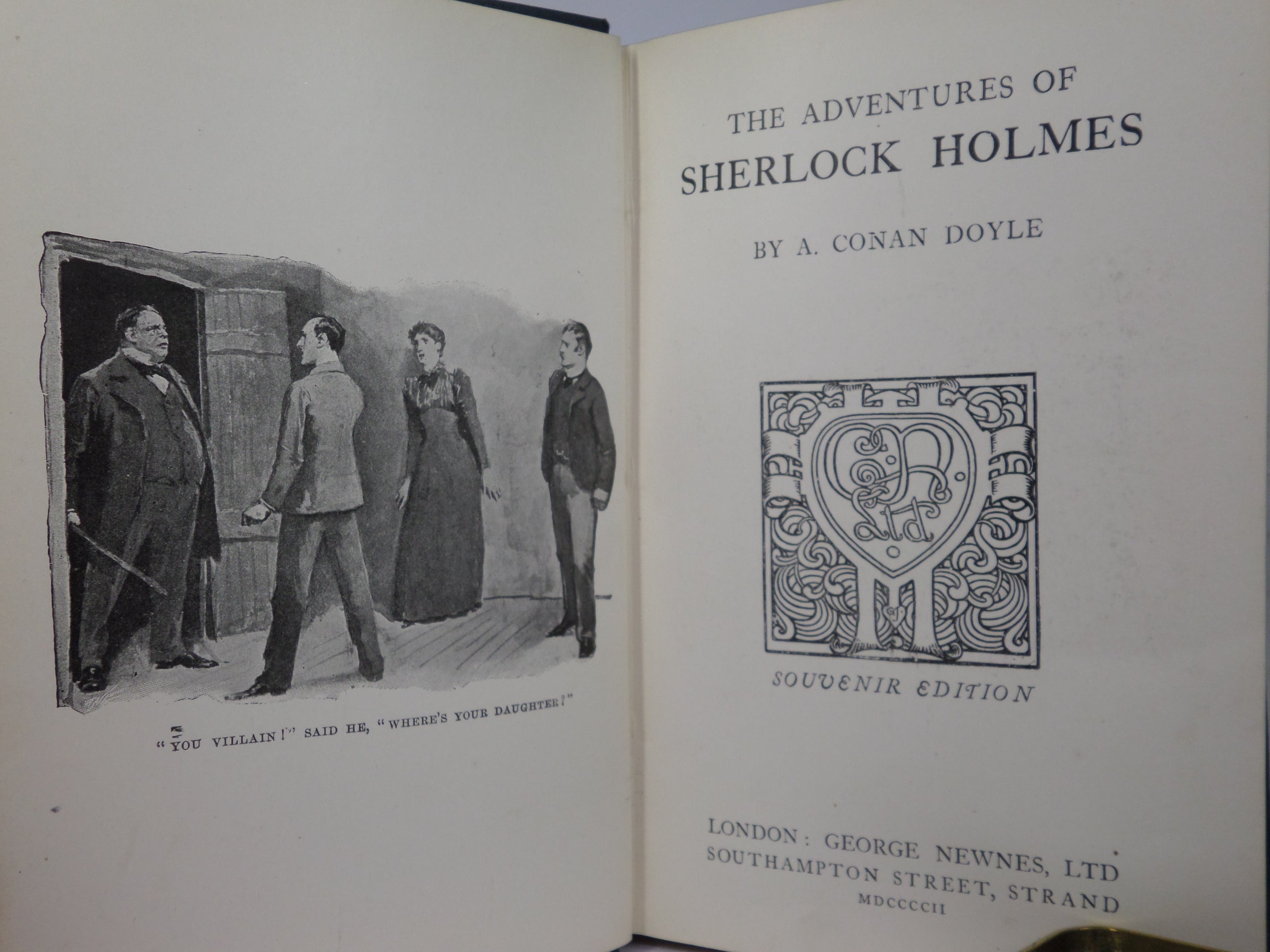 THE ADVENTURES OF SHERLOCK HOLMES BY ARTHUR CONAN DOYLE 1902 SOUVENIR EDITION