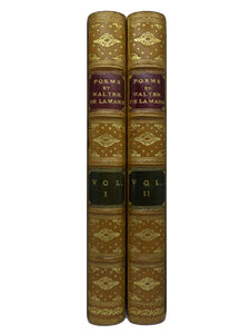 POEMS 1901 TO 1918 BY WALTER DE LA MARE, IN TWO VOLUMES, FINE LEATHER BINDINGS