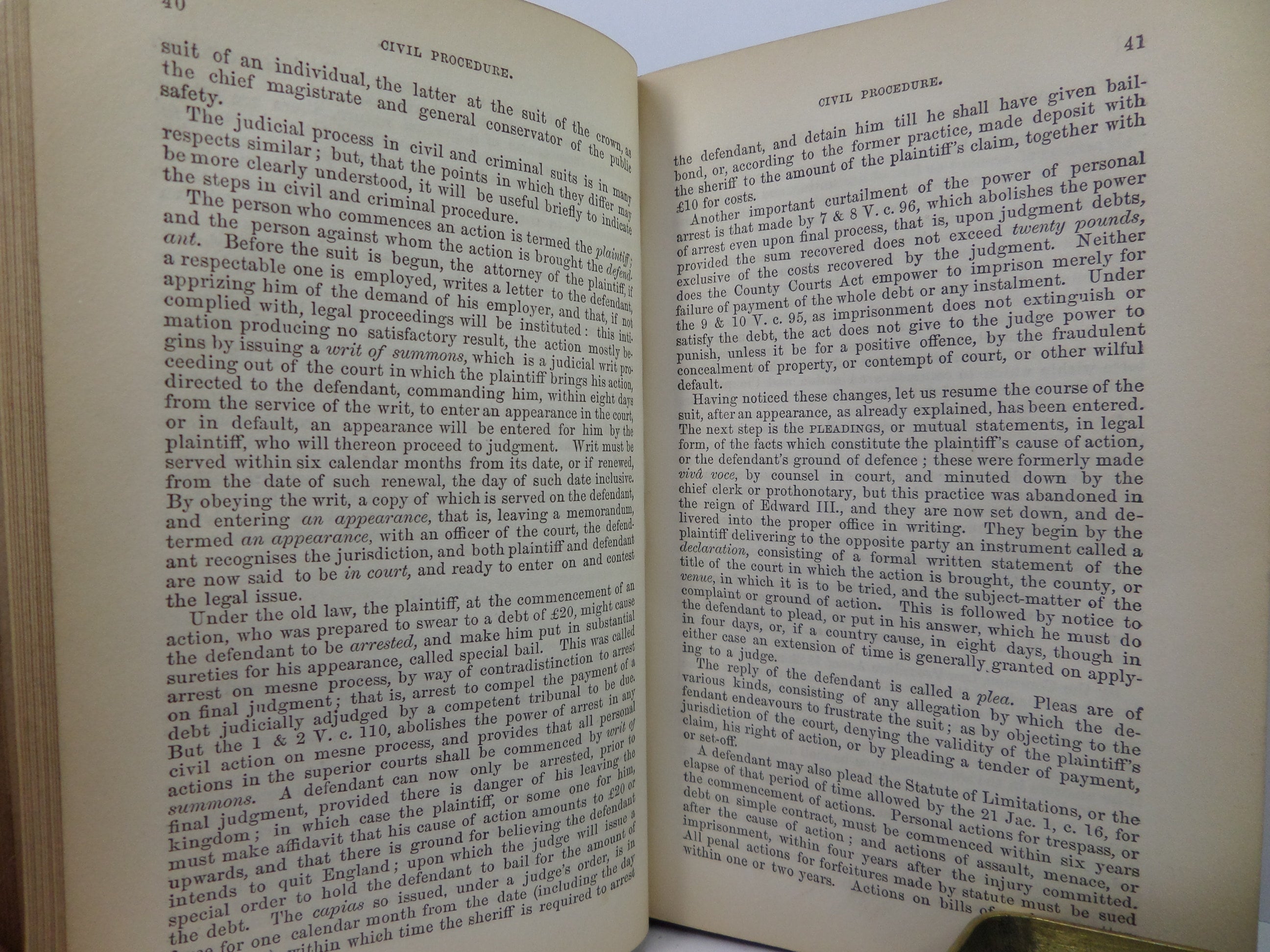 CABINET LAWYER: A POPULAR DIGEST OF THE LAWS OF ENGLAND 1857 LEATHER BINDING