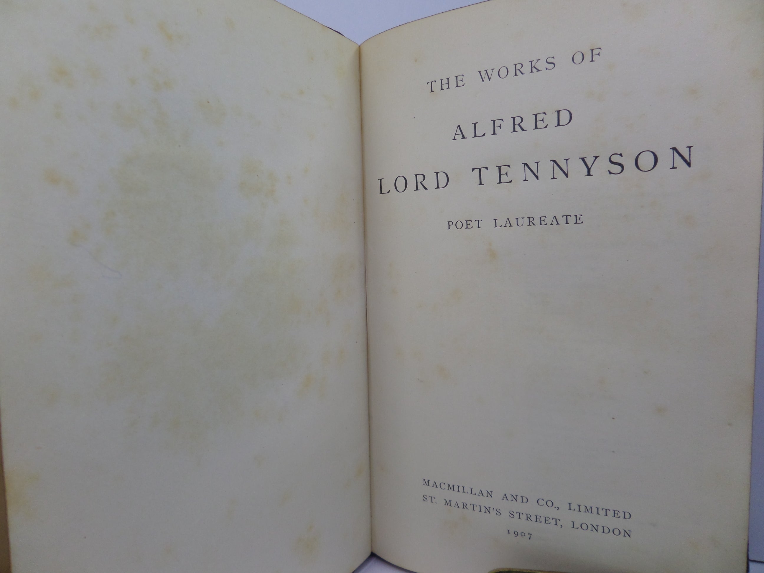 THE WORKS OF ALFRED LORD TENNYSON 1907 STUNNING ARTS AND CRAFTS BINDING