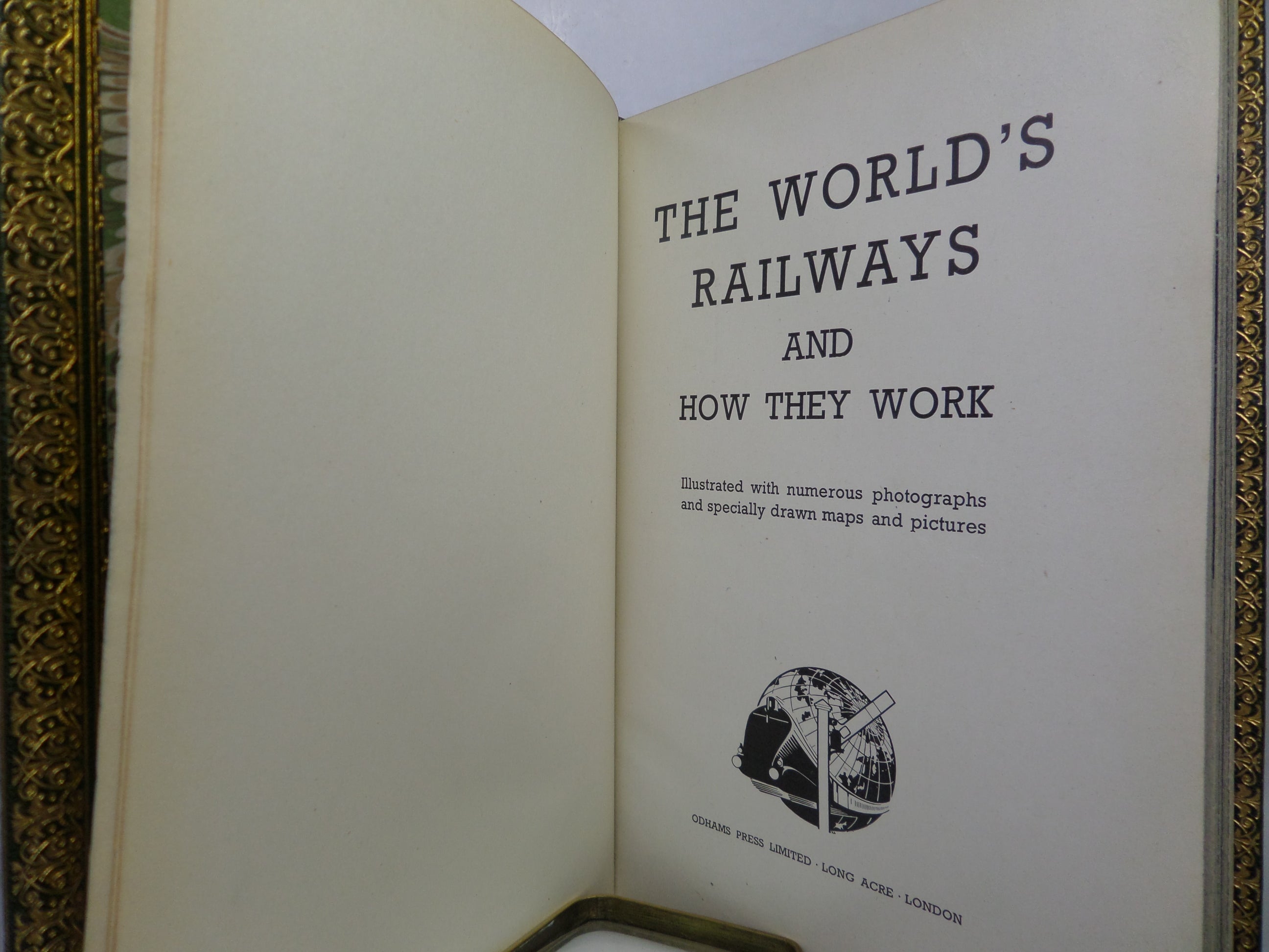 THE WORLD'S RAILWAYS AND HOW THEY WORK, CIRCA 1947, FINE ZAEHNSDORF BINDING