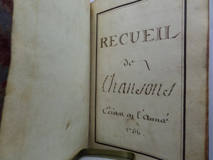 18TH CENTURY FRENCH MANUSCRIPT SONGBOOK 1756 RECUEIL DE CHANSONS