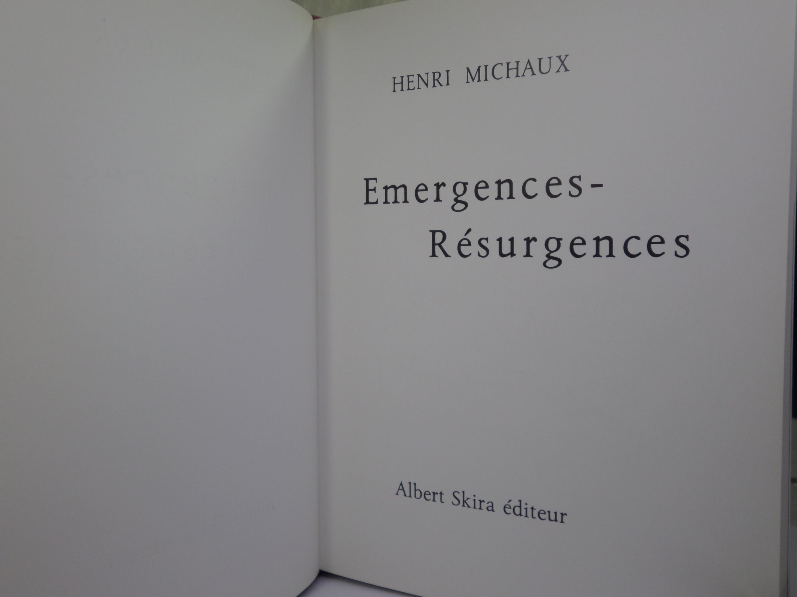 EMERGENCES - RESURGENCES BY HENRI MICHAUX 1972 LEATHER BOUND