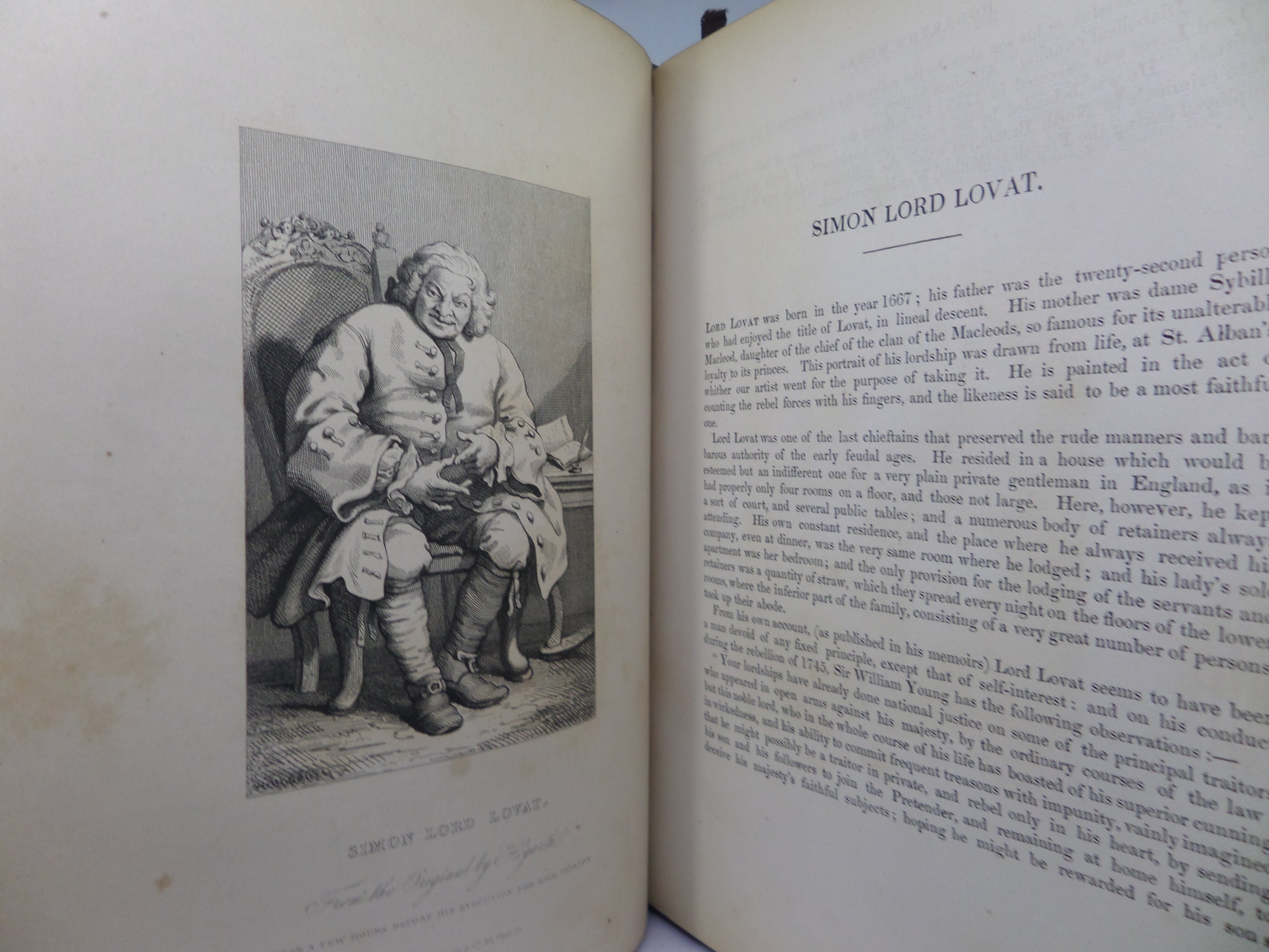 THE WORKS OF WILLIAM HOGARTH CA.1840 LEATHER BOUND IN TWO VOLUMES