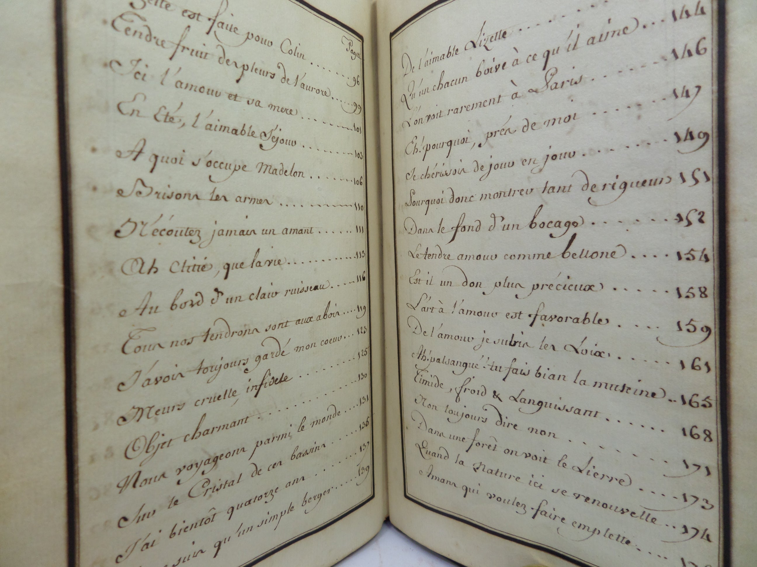 18TH CENTURY FRENCH MANUSCRIPT SONGBOOK 1756 RECUEIL DE CHANSONS