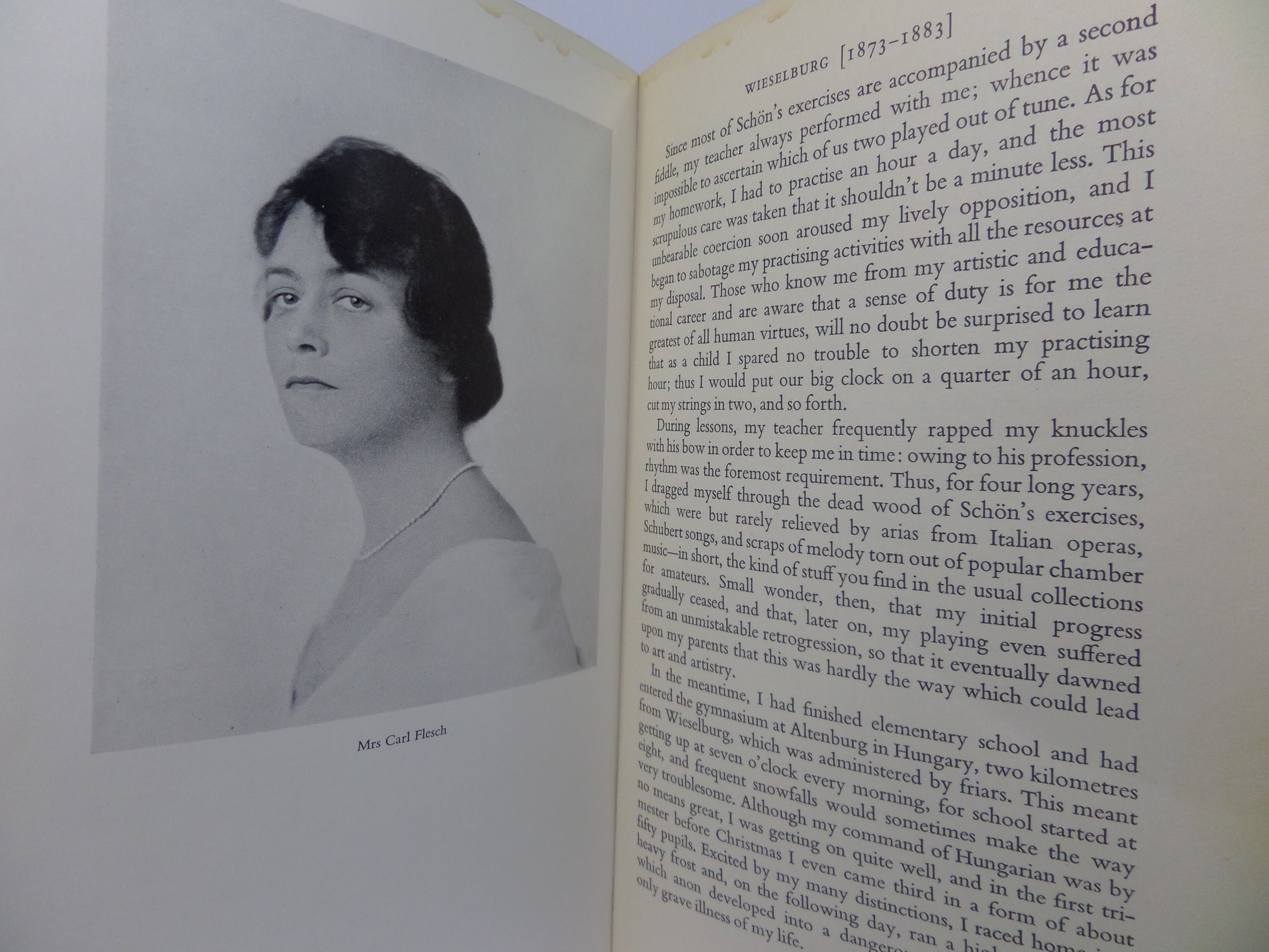 THE MEMOIRS OF CARL FLESCH 1957 FIRST EDITION HARDCOVER