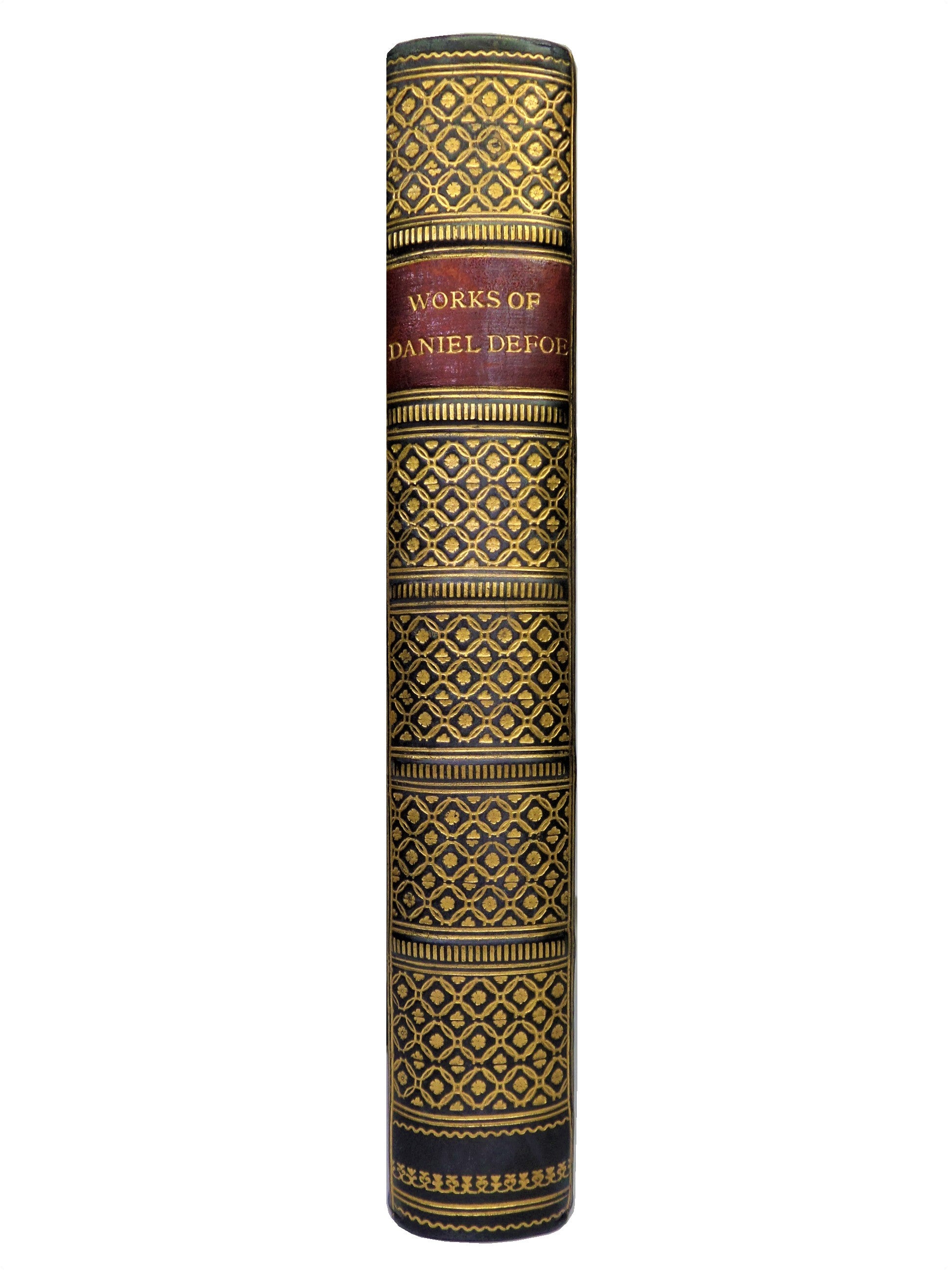 THE WORKS OF DANIEL DEFOE 1889 LEATHER-BOUND