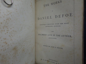 THE WORKS OF DANIEL DEFOE 1889 LEATHER-BOUND