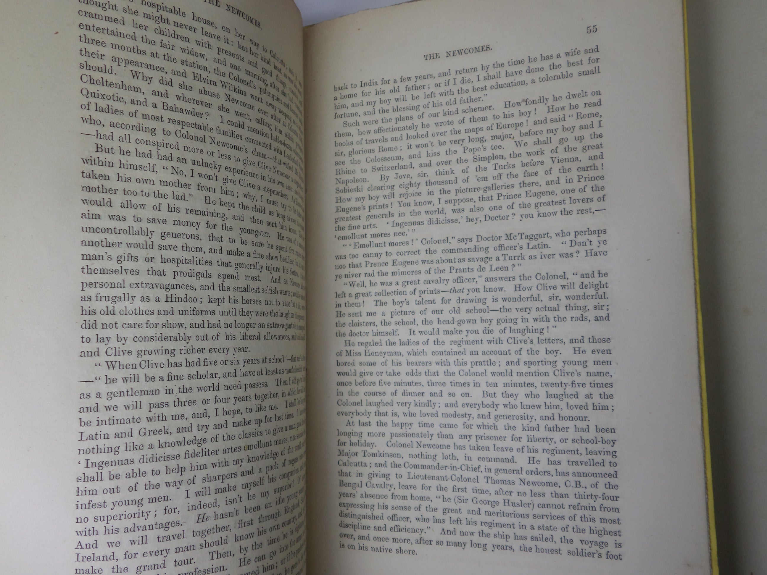 THE NEWCOMES BY WILLIAM MAKEPEACE THACKERAY 1853-1855 IN 23/24 MONTHLY PARTS, CUSTOM MOROCCO CASES