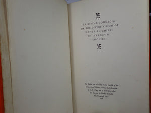 LA DIVINA COMMEDIA OR THE DIVINE VISION OF DANTE ALIGHIERI IN ITALIAN & ENGLISH 1928 LIMITED NONESUCH EDITION