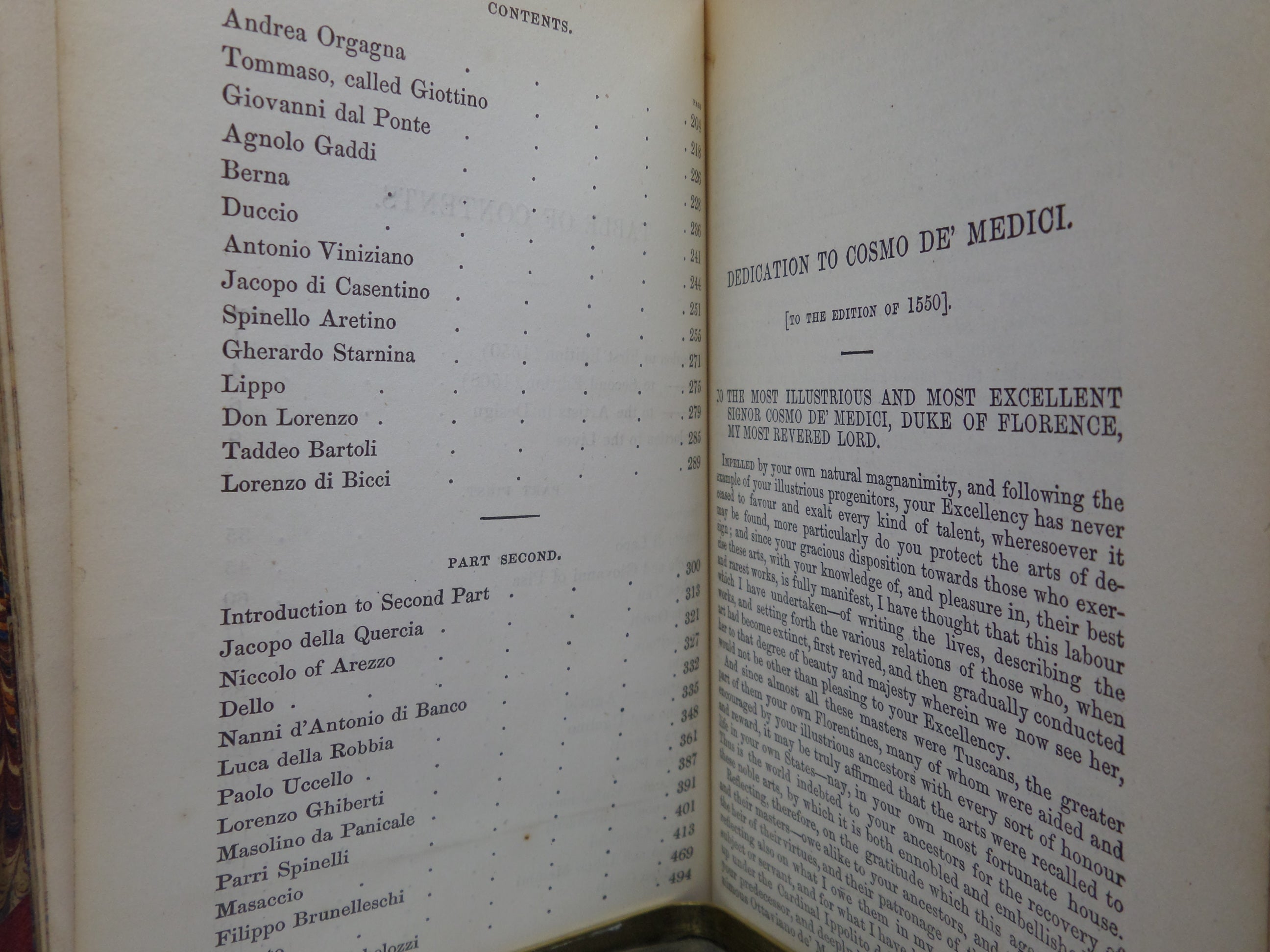 LIVES OF THE ARTISTS BY GIORGIO VASARI 1850-1852 LEATHER BOUND SET