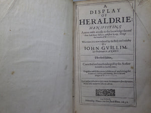 A DISPLAY OF HERALDRY BY JOHN GUILLIM 1638 THIRD EDITION