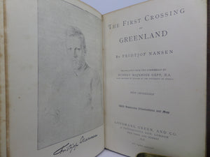 THE FIRST CROSSING OF GREENLAND BY FRIDTJOF NANSEN 1898 LEATHER BINDING