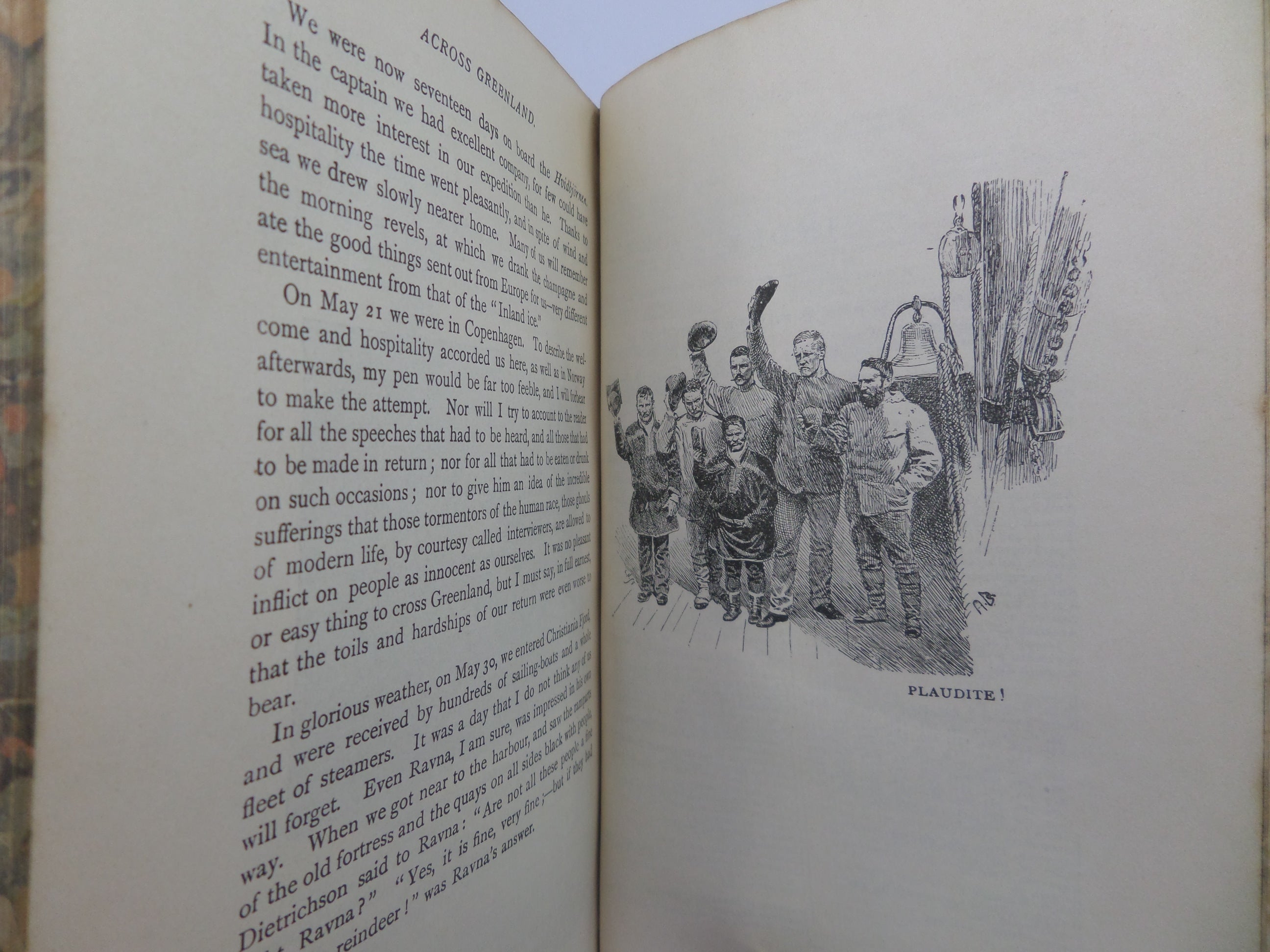 THE FIRST CROSSING OF GREENLAND BY FRIDTJOF NANSEN 1898 LEATHER BINDING