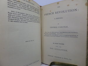 THE FRENCH REVOLUTION BY THOMAS CARLYLE CA.1900 FINE LEATHER BINDING