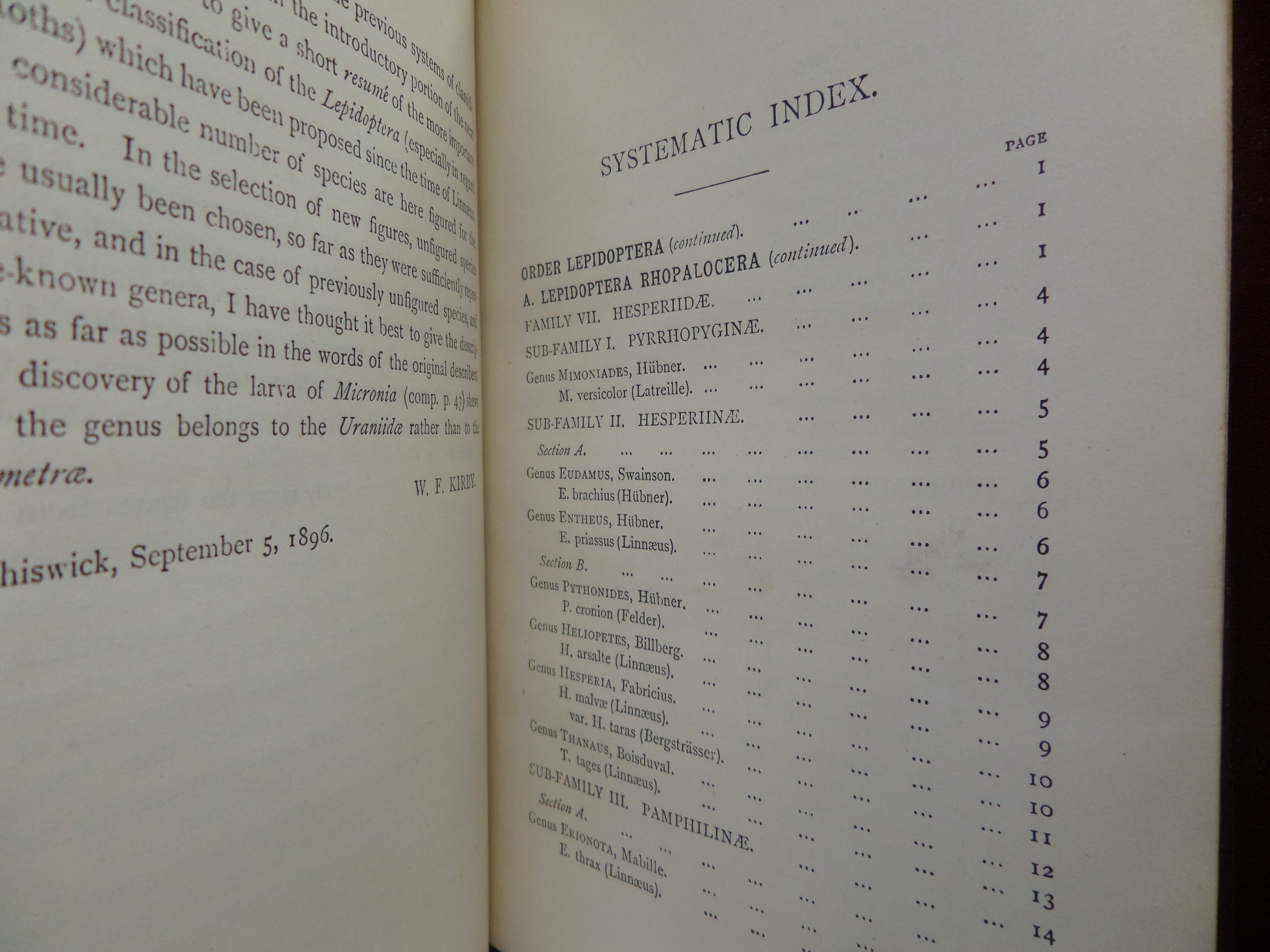 A HAND-BOOK TO THE ORDER LEPIDOPTERA [BUTTERFLIES & MOTHS] BY W.F. KIRBY 1896-97