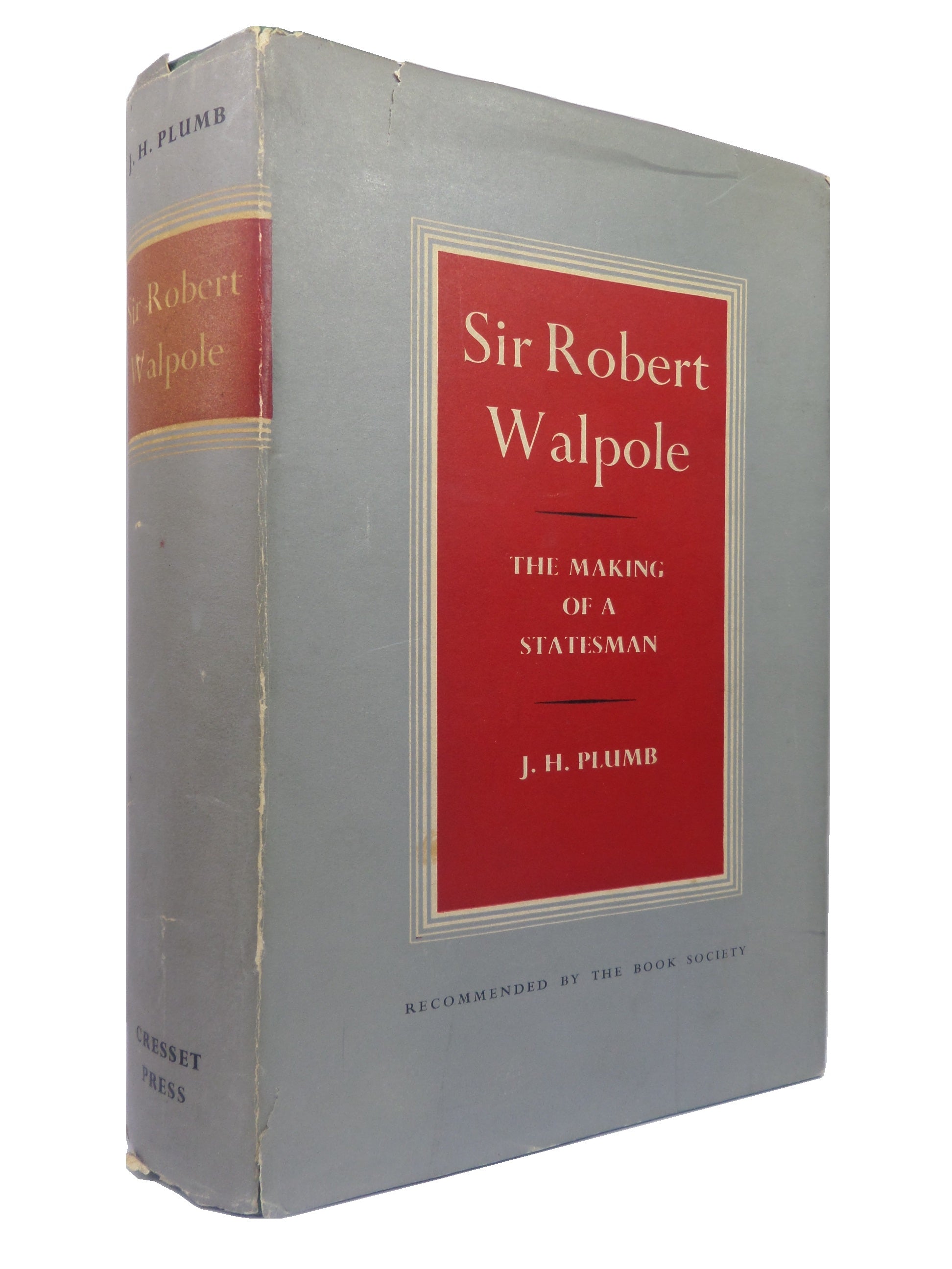 SIR ROBERT WALPOLE BY J.H. PLUMB 1956 FIRST EDITION HARDCOVER