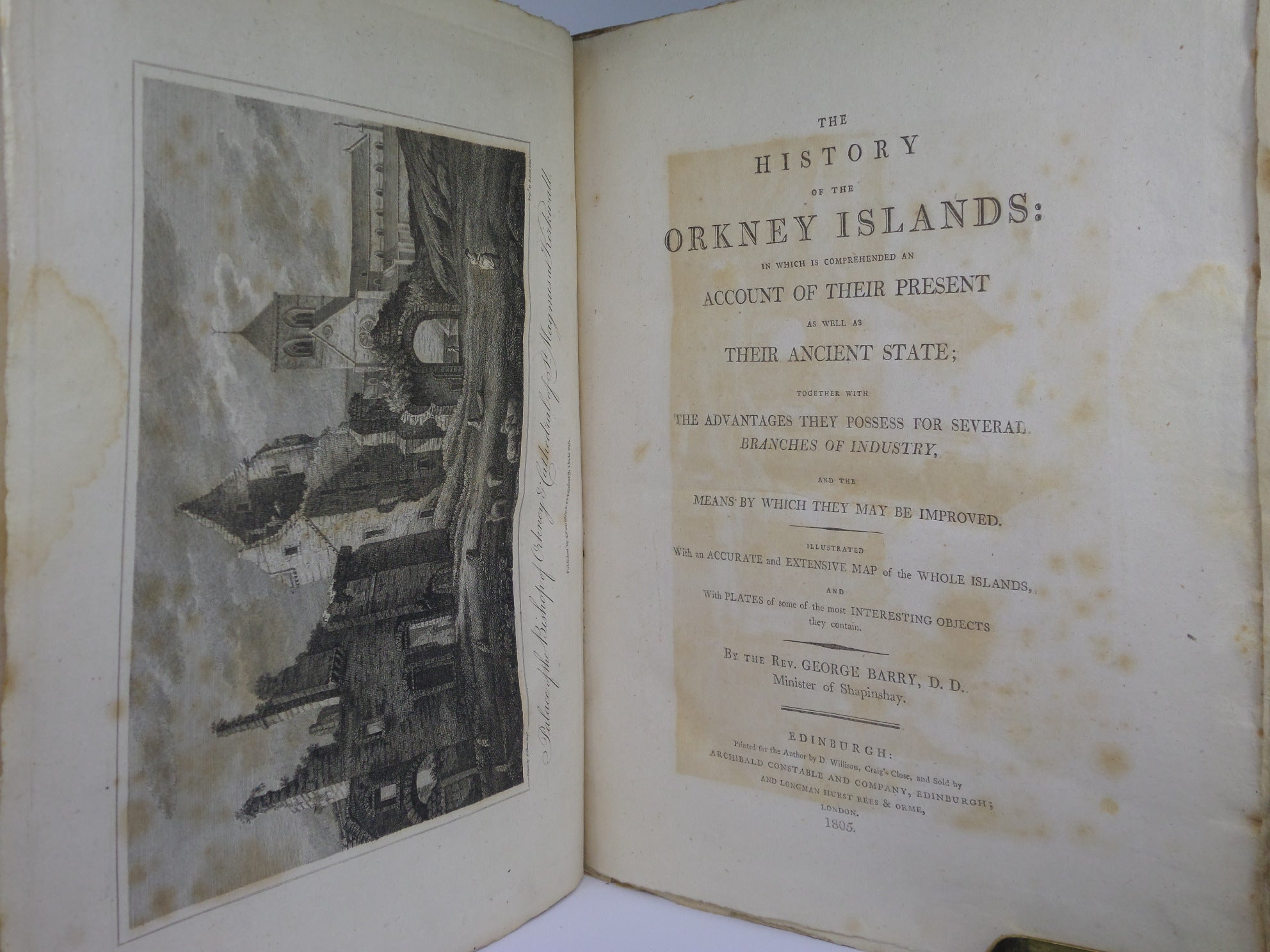 THE HISTORY OF THE ORKNEY ISLANDS BY GEORGE BARRY 1805 FIRST EDITION
