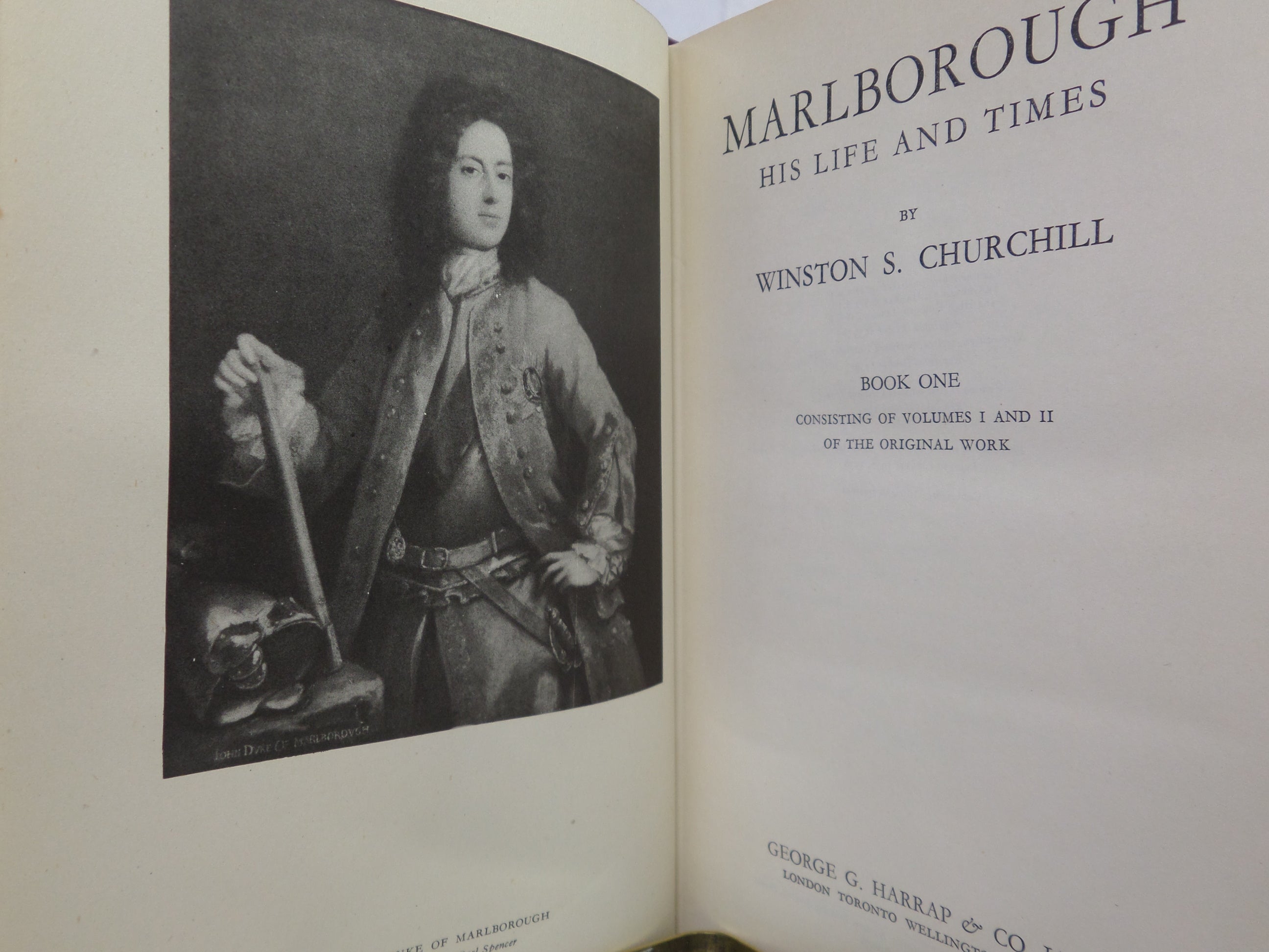 MARLBOROUGH HIS LIFE AND TIMES BY WINSTON CHURCHILL 1958 IN TWO VOLUMES