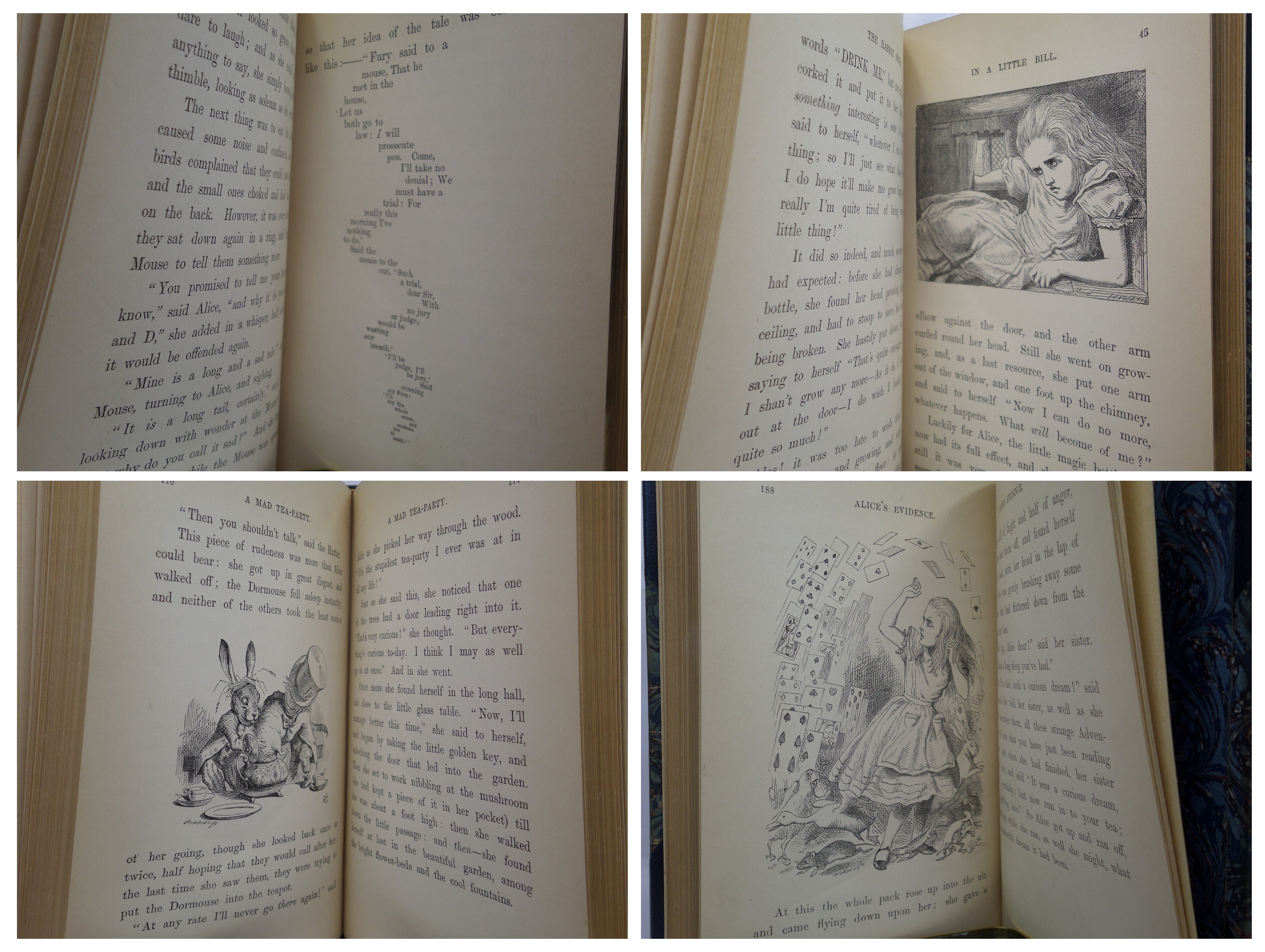 ALICE'S ADVENTURES IN WONDERLAND BY LEWIS CARROLL 1886 FINE LEATHER BINDING BY ROOT