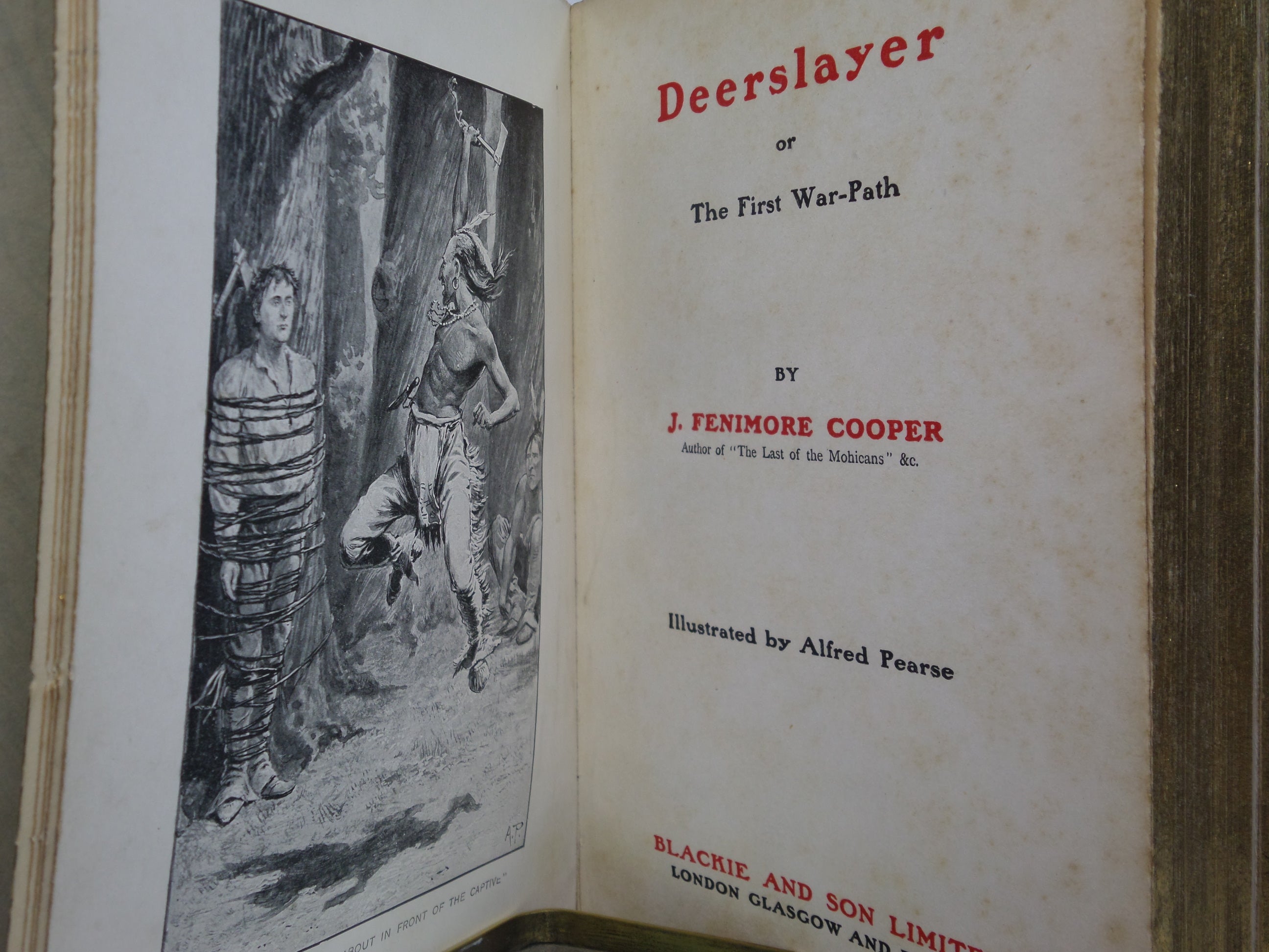 DEERSLAYER OR THE FIRST WAR-PATH BY JAMES FENIMORE COOPER 1900 FINE LEATHER BINDING