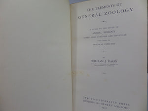 THE ELEMENTS OF GENERAL ZOOLOGY BY WILLIAM J. DAKIN 1927 LEATHER BINDING