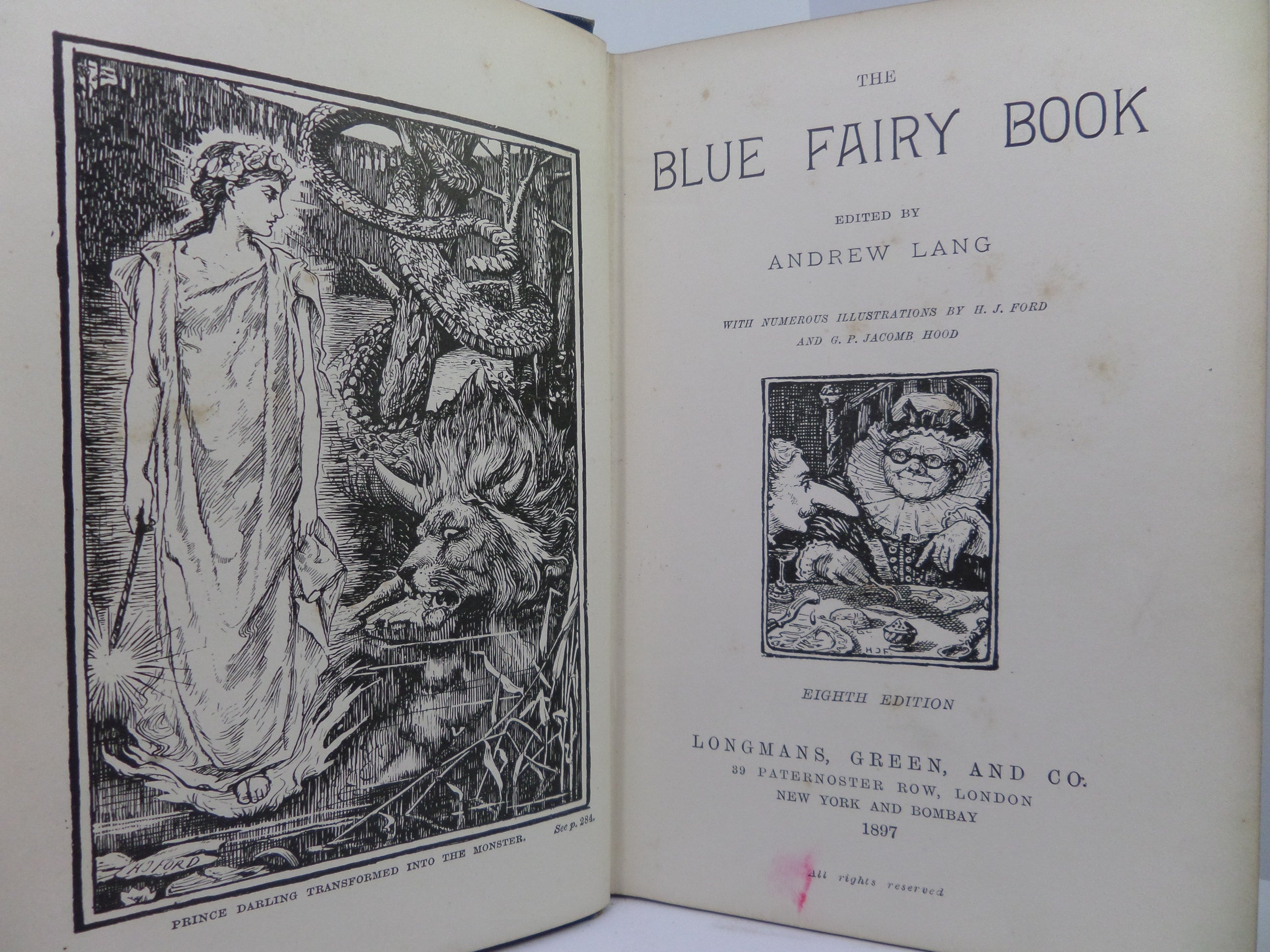 THE BLUE FAIRY BOOK EDITED BY ANDREW LANG 1897 EIGHTH EDITION
