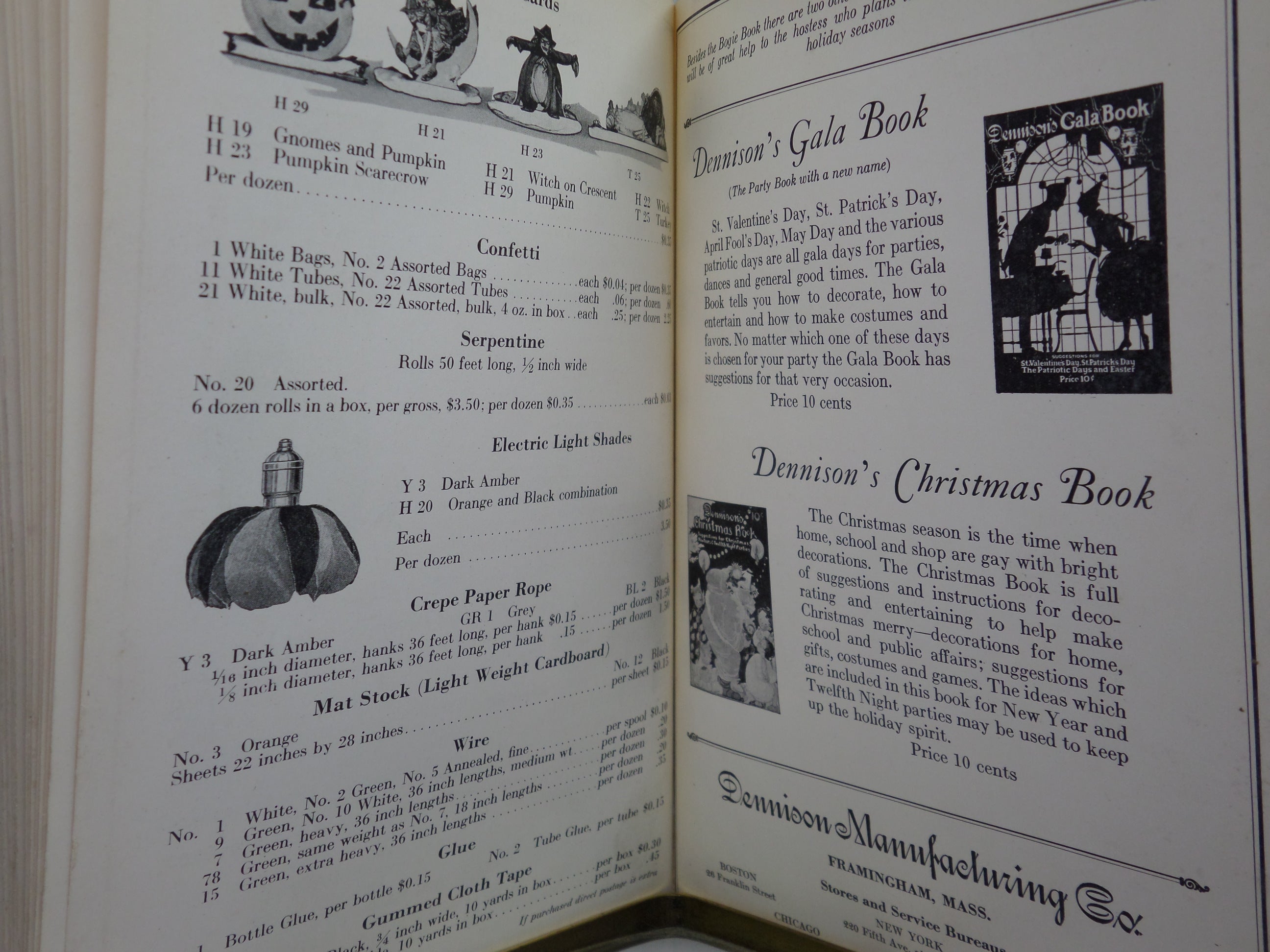 DENNISON'S BOGIE BOOK: SUGGESTIONS FOR HALLOWEEN & THANKSGIVING 1924 HARDCOVER