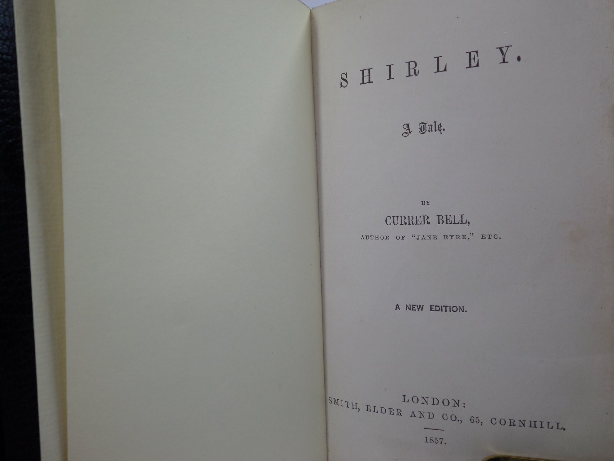 SHIRLEY BY CHARLOTTE BRONTE 1857 NEW EDITION, LEATHER BOUND