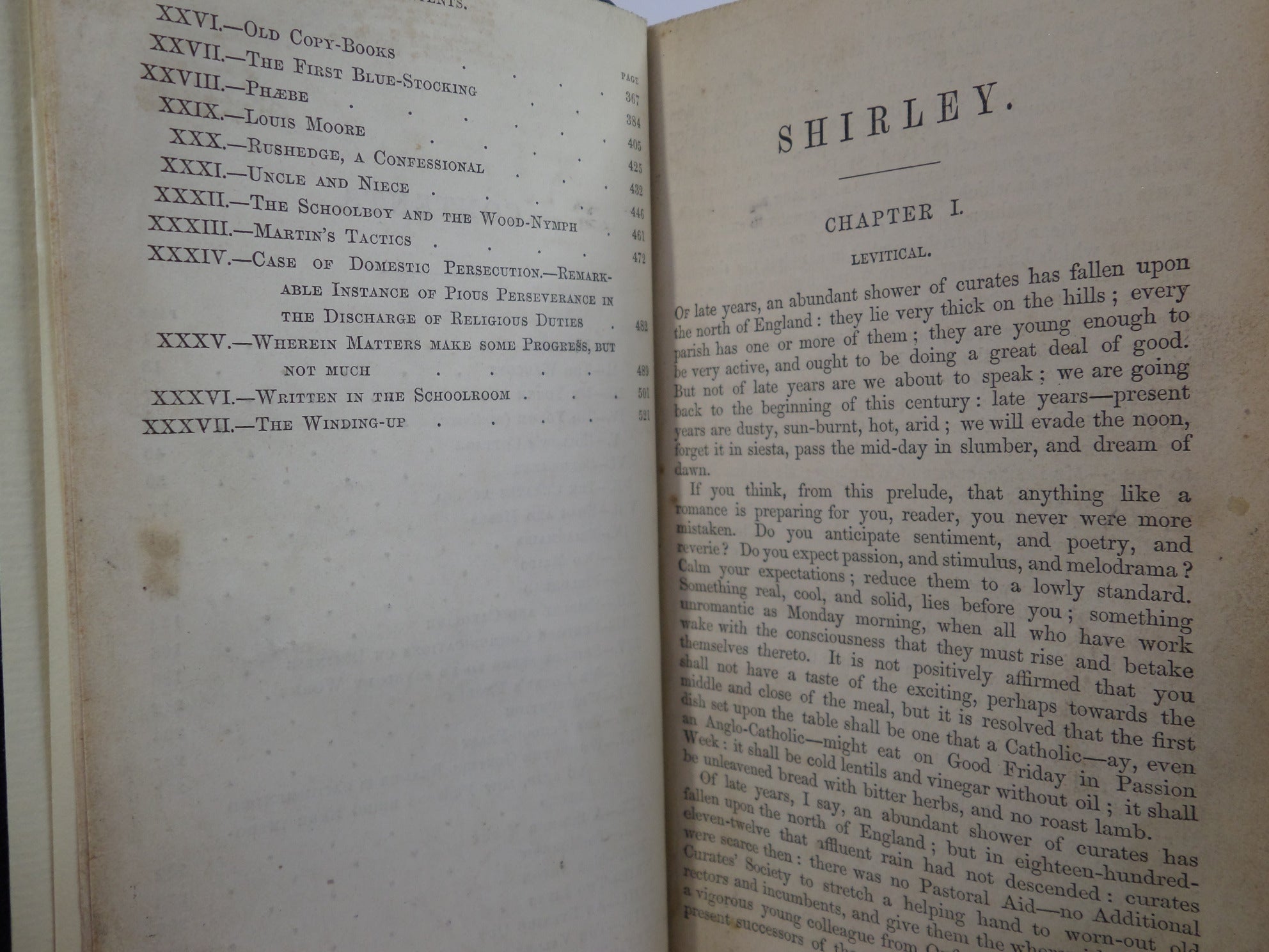 SHIRLEY BY CHARLOTTE BRONTE 1857 NEW EDITION, LEATHER BOUND