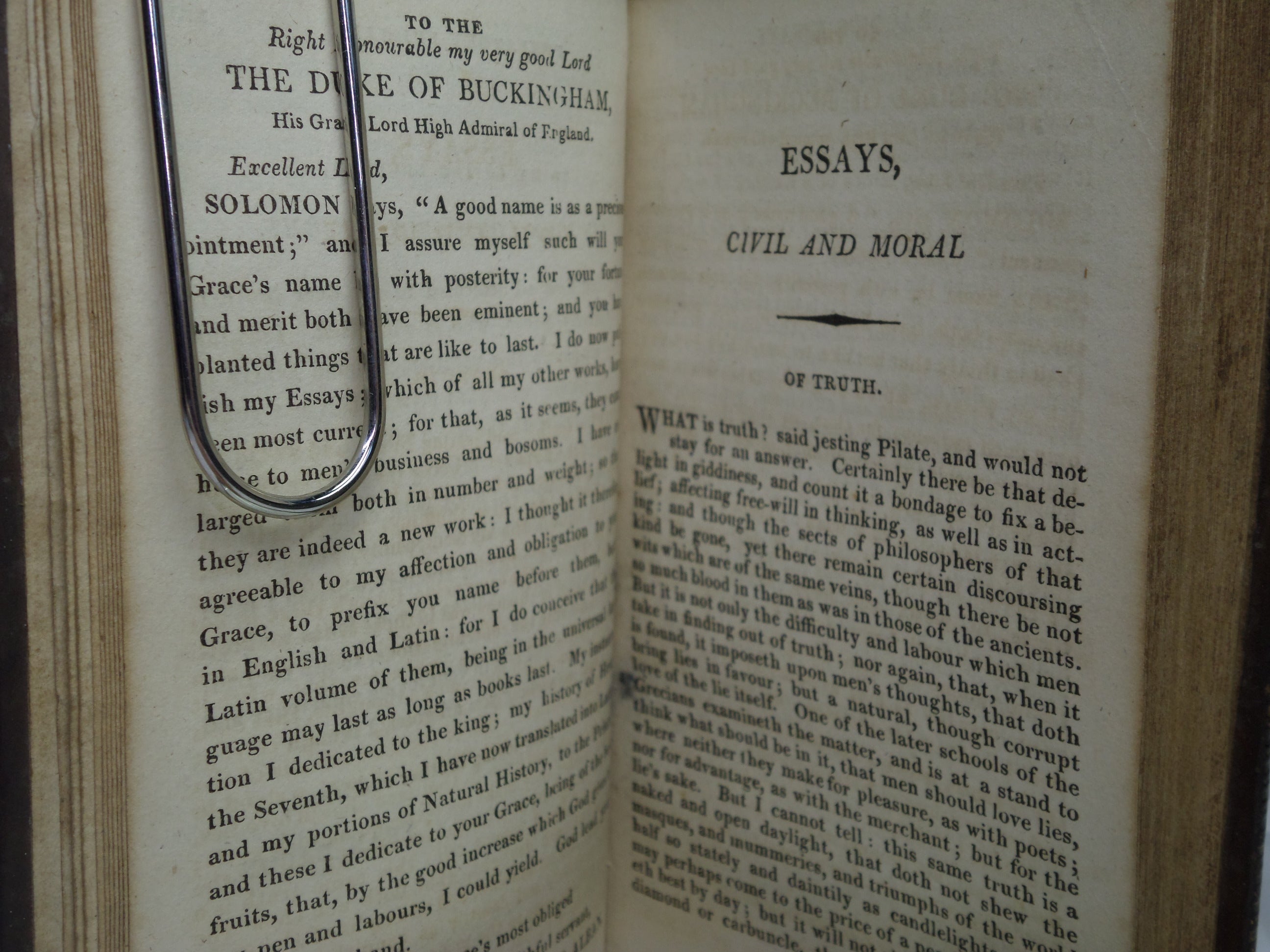 ESSAYS, MORAL, ECONOMICAL & POLITICAL BY FRANCIS BACON 1810 MINIATURE EDITION