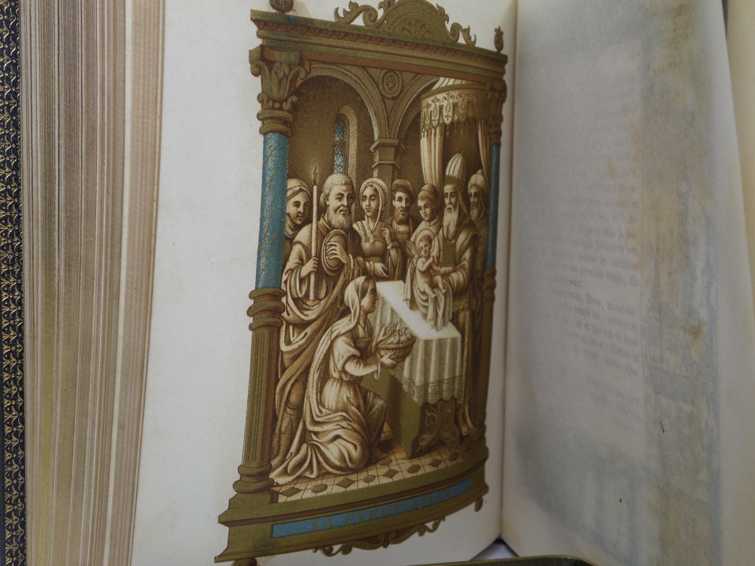 HEURES DE LA SAINTE VIERGE AVEC FIGURES PAR A. QUEYROY 1884 BOOK OF HOURS OF THE HOLY VIRGIN - FINE SIGNED BINDING