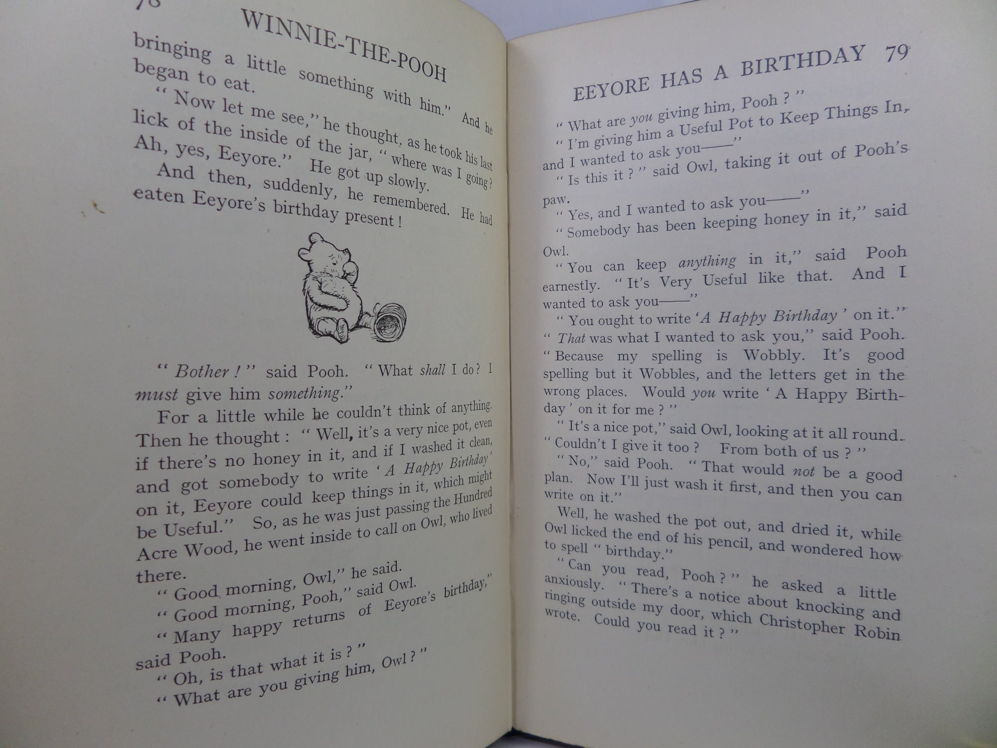 WINNIE-THE-POOH BY A. A. MILNE 1926 FIRST EDITION