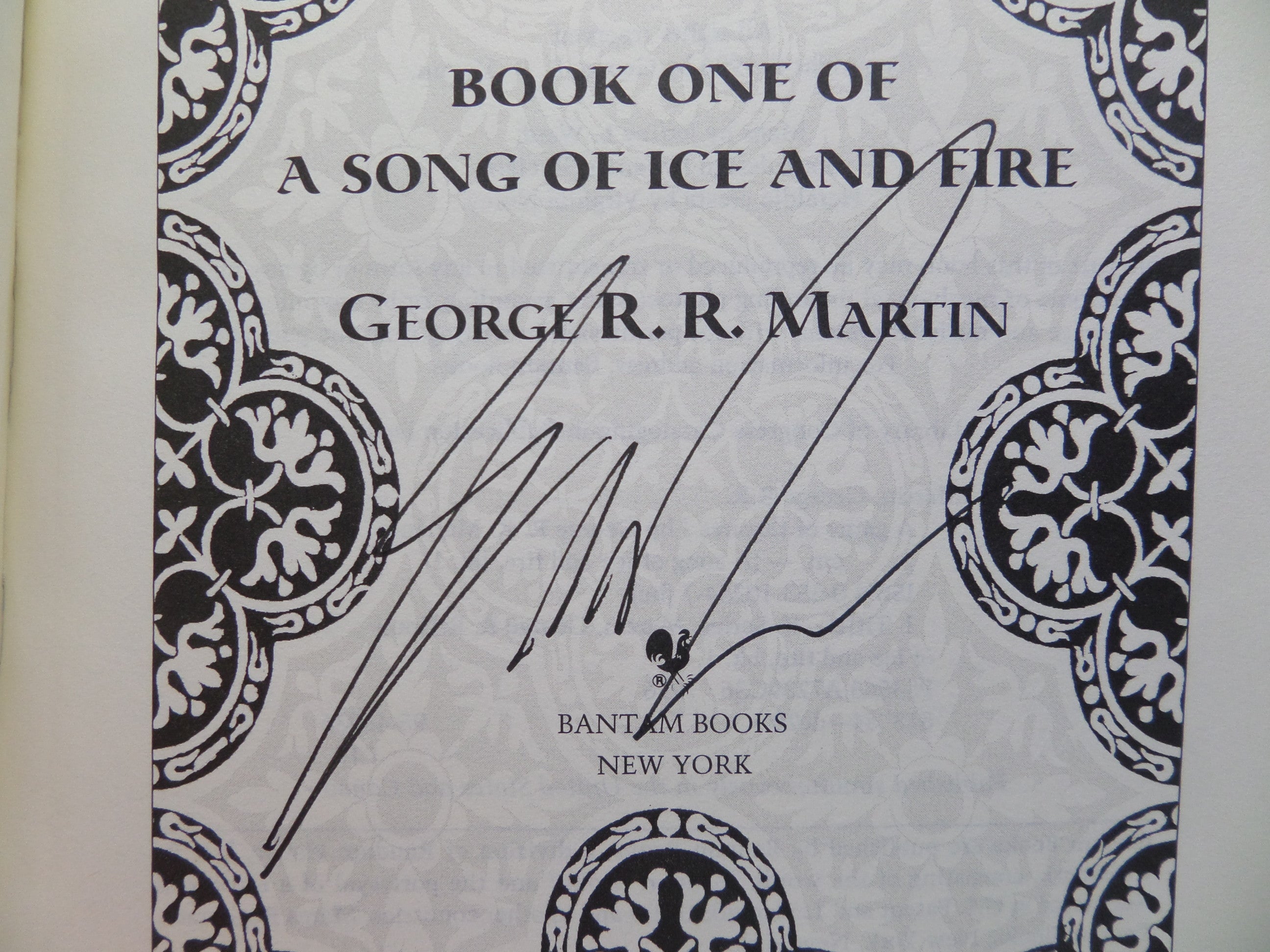 GAME OF THRONES: BOOK ONE OF A SONG OF ICE & FIRE 1996 GEORGE R.R. MARTIN SIGNED