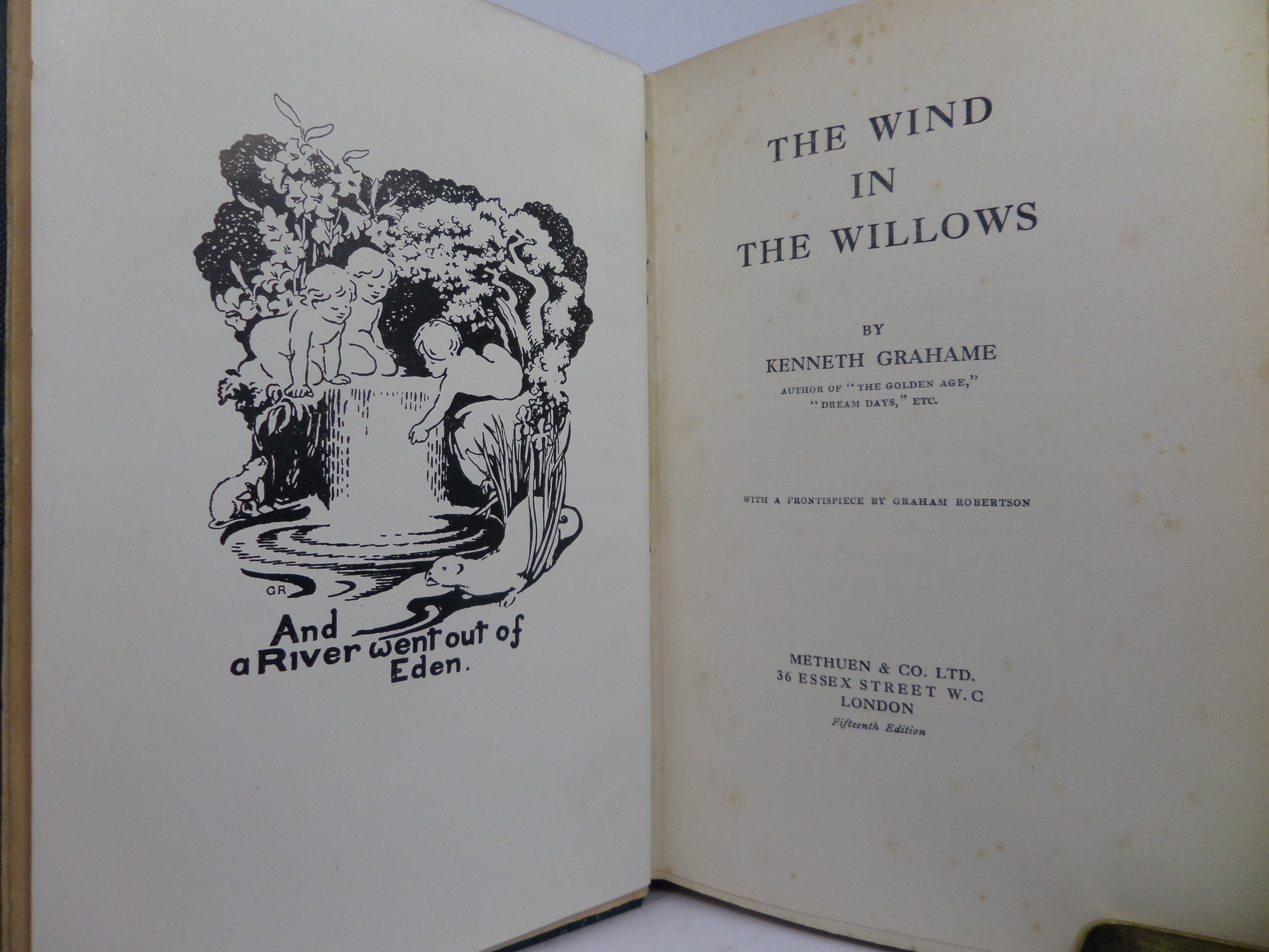 THE WIND IN THE WILLOWS BY KENNETH GRAHAME 1923 FIFTEENTH EDITION