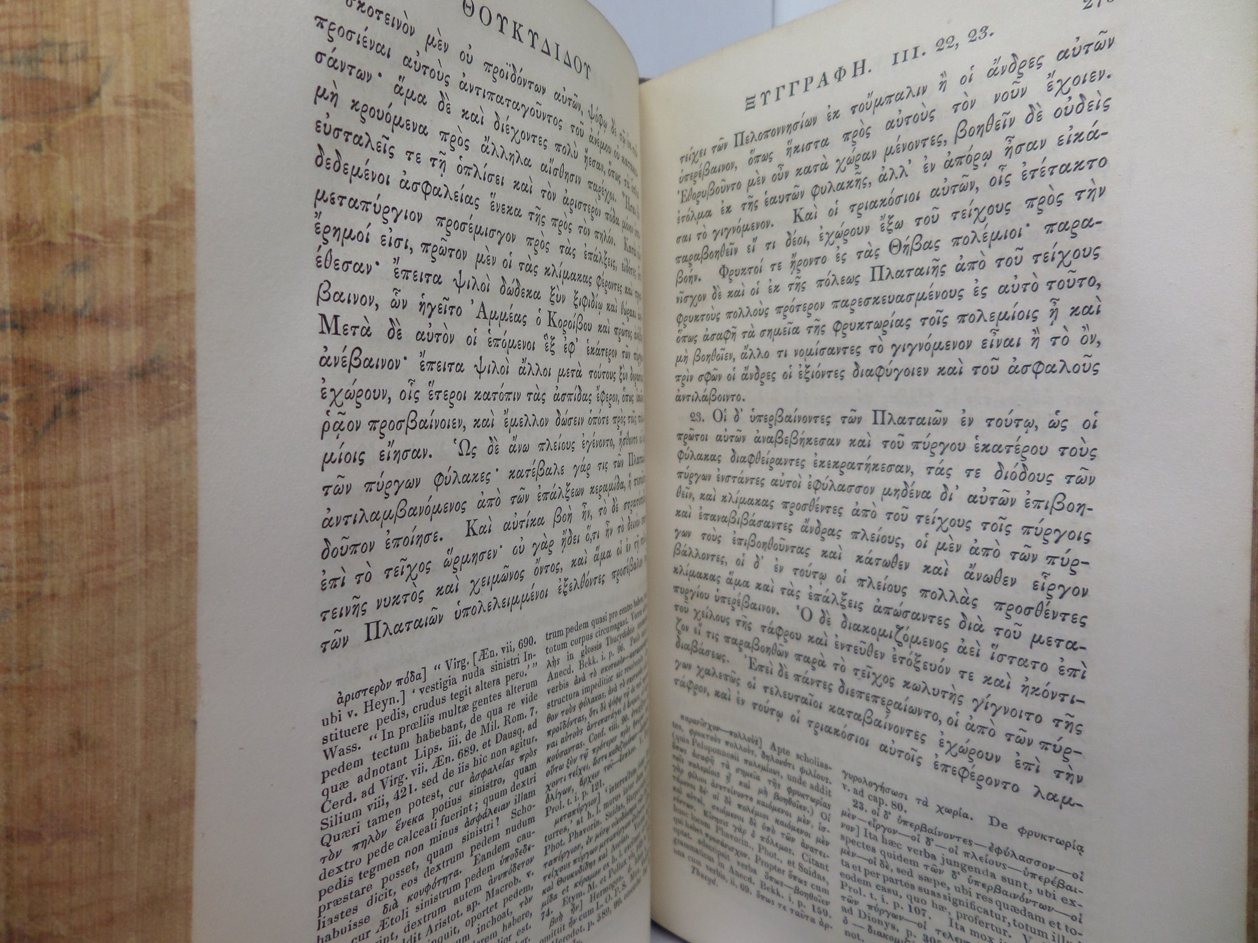 THUCYDIDIS DE BELLO PELOPONNESIACO LIBRI OCTO 1835 IN TWO LEATHER-BOUND VOLUMES