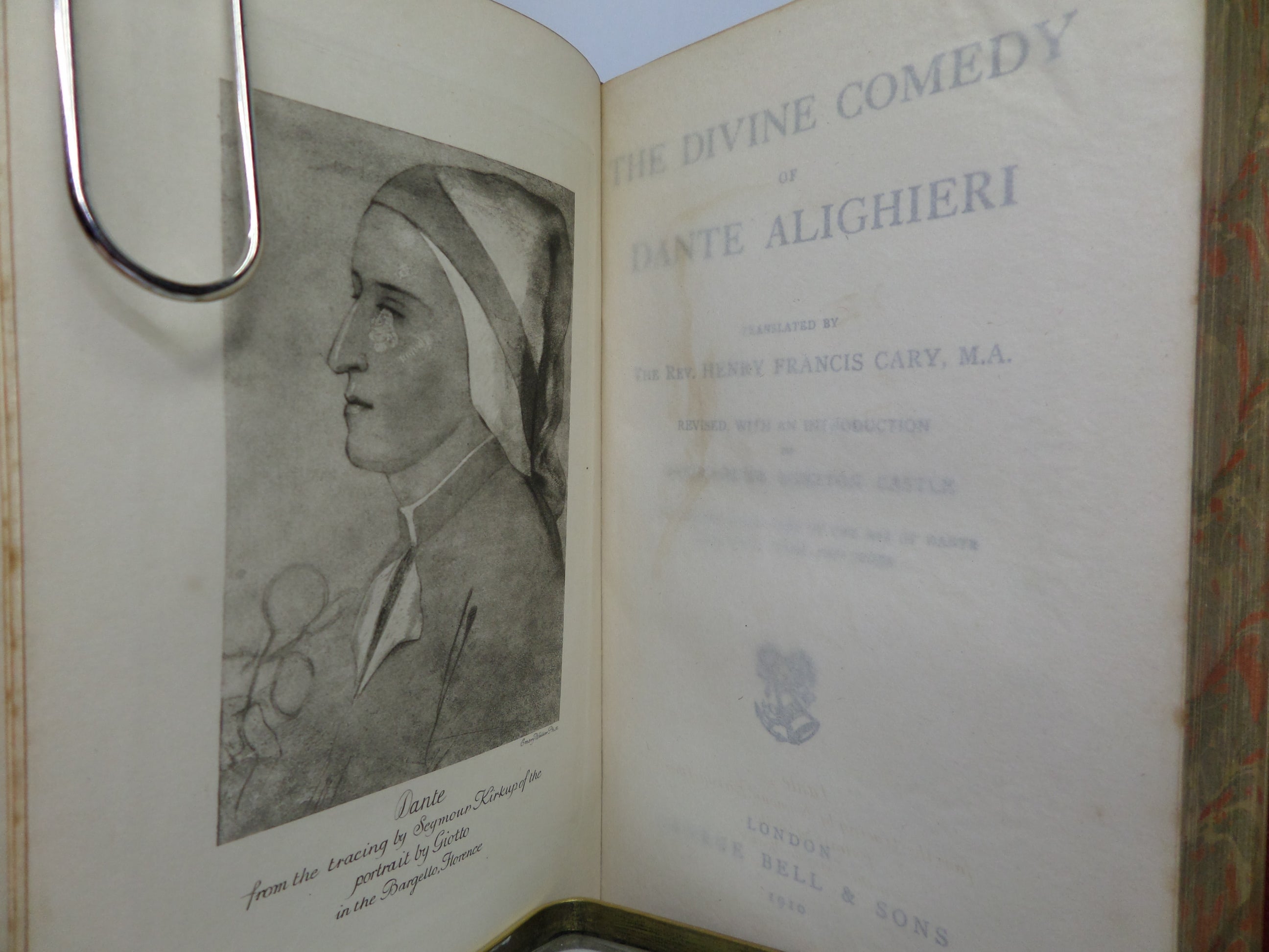 THE DIVINE COMEDY OF DANTE ALIGHIERI 1910 FINE LEATHER BINDING