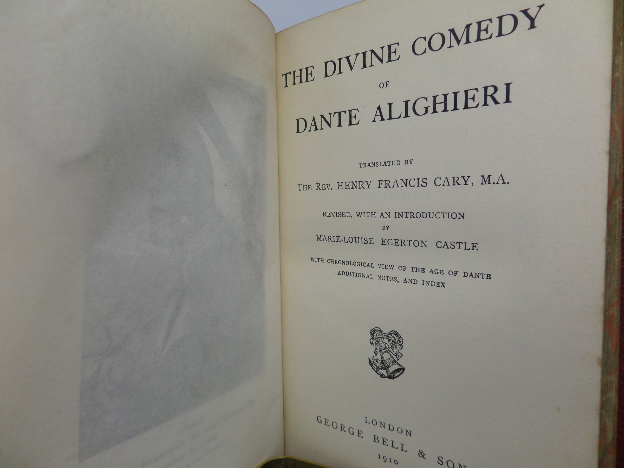 THE DIVINE COMEDY OF DANTE ALIGHIERI 1910 FINE LEATHER BINDING