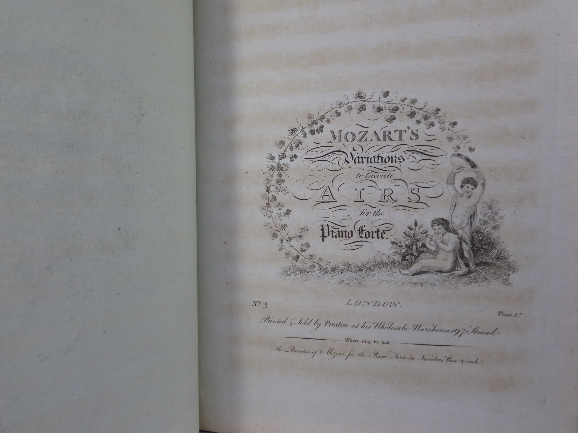 A COMPLETE EDITION OF ORIGINAL MUSIC COMPOSED FOR THE PIANO FORTE BY W.A. MOZART CA.1815