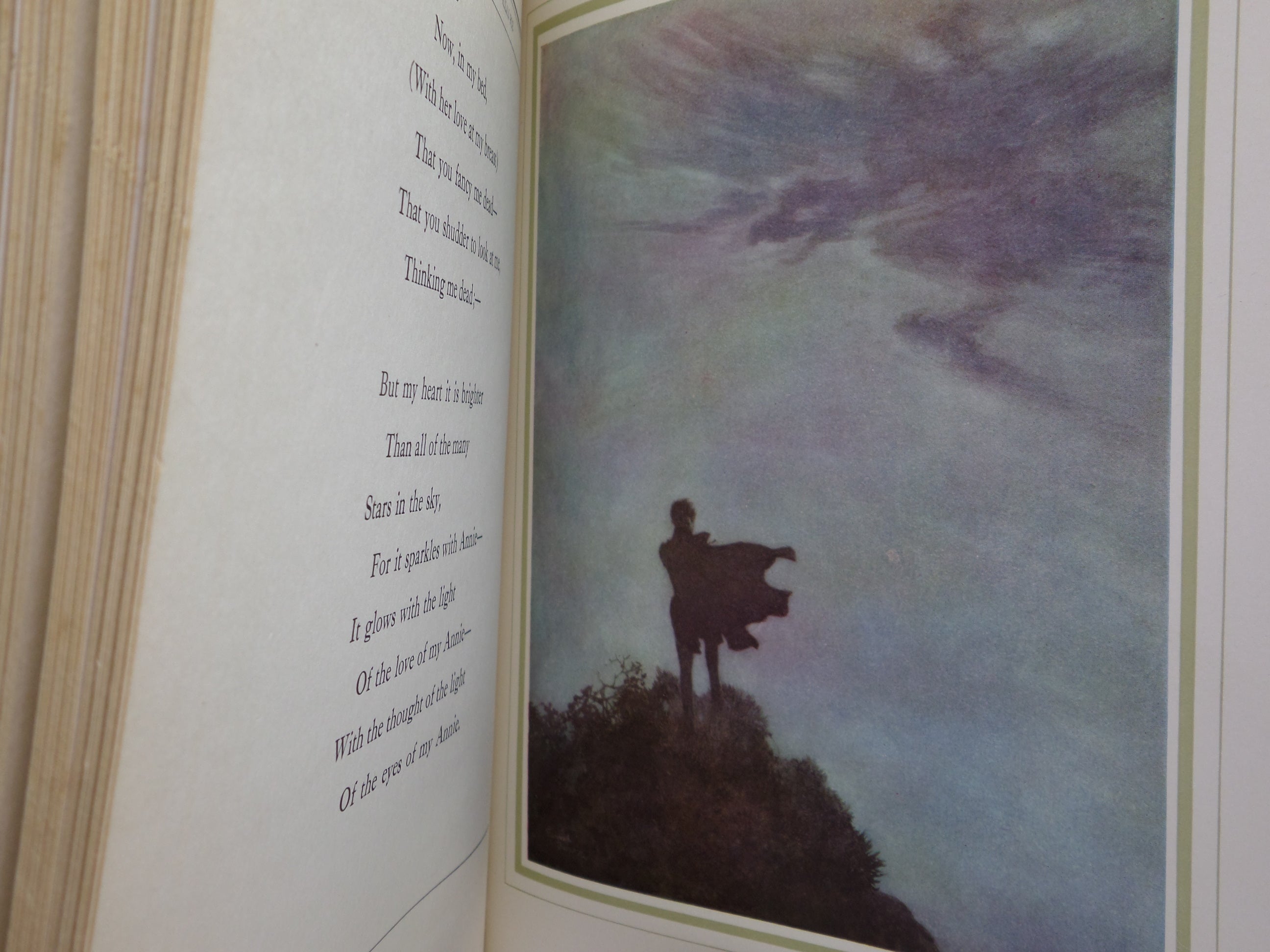 THE POETICAL WORKS OF EDGAR ALLAN POE, LEATHER-BOUND, EDMUND DULAC ILLUSTRATIONS