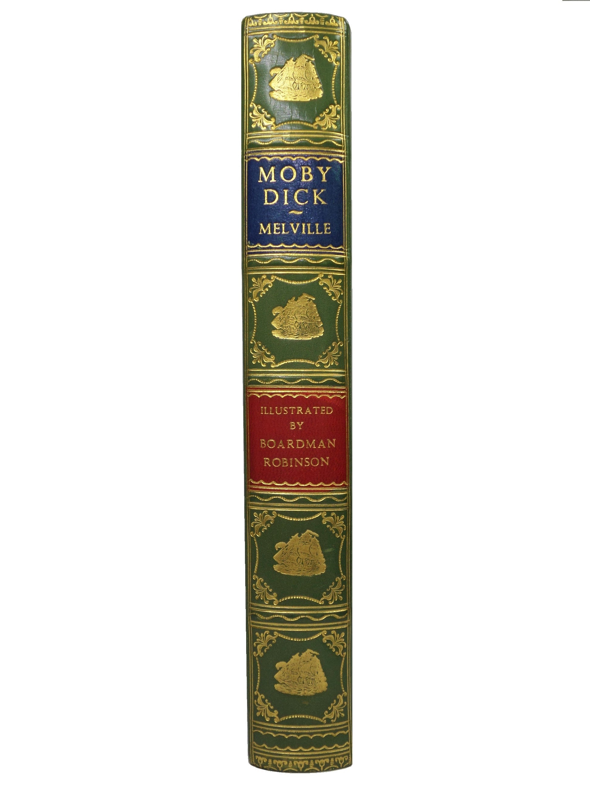MOBY DICK BY HERMAN MELVILLE 1943 FINE LEATHER BINDING BY BAYNTUN