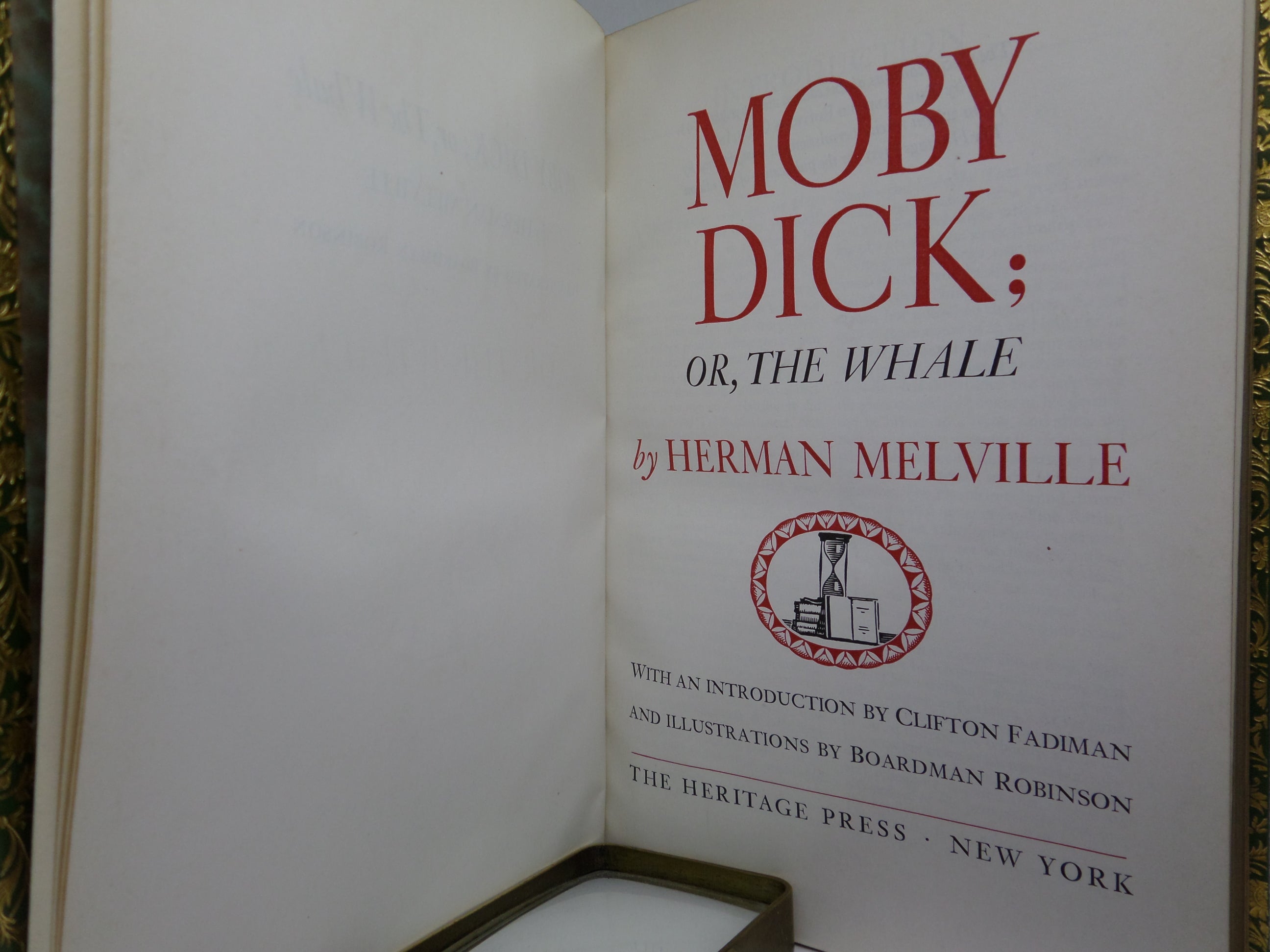 MOBY DICK BY HERMAN MELVILLE 1943 FINE LEATHER BINDING BY BAYNTUN