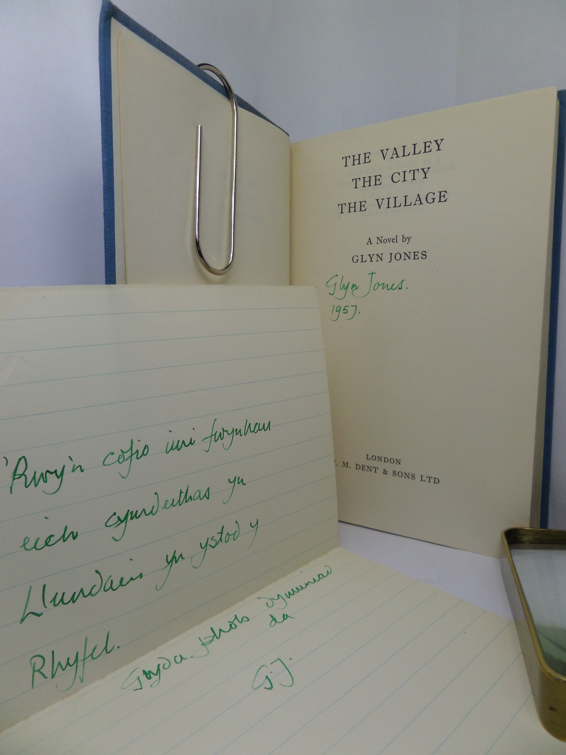 THE VALLEY, THE CITY, THE VILLAGE BY GLYN JONES 1956 SIGNED FIRST EDITION