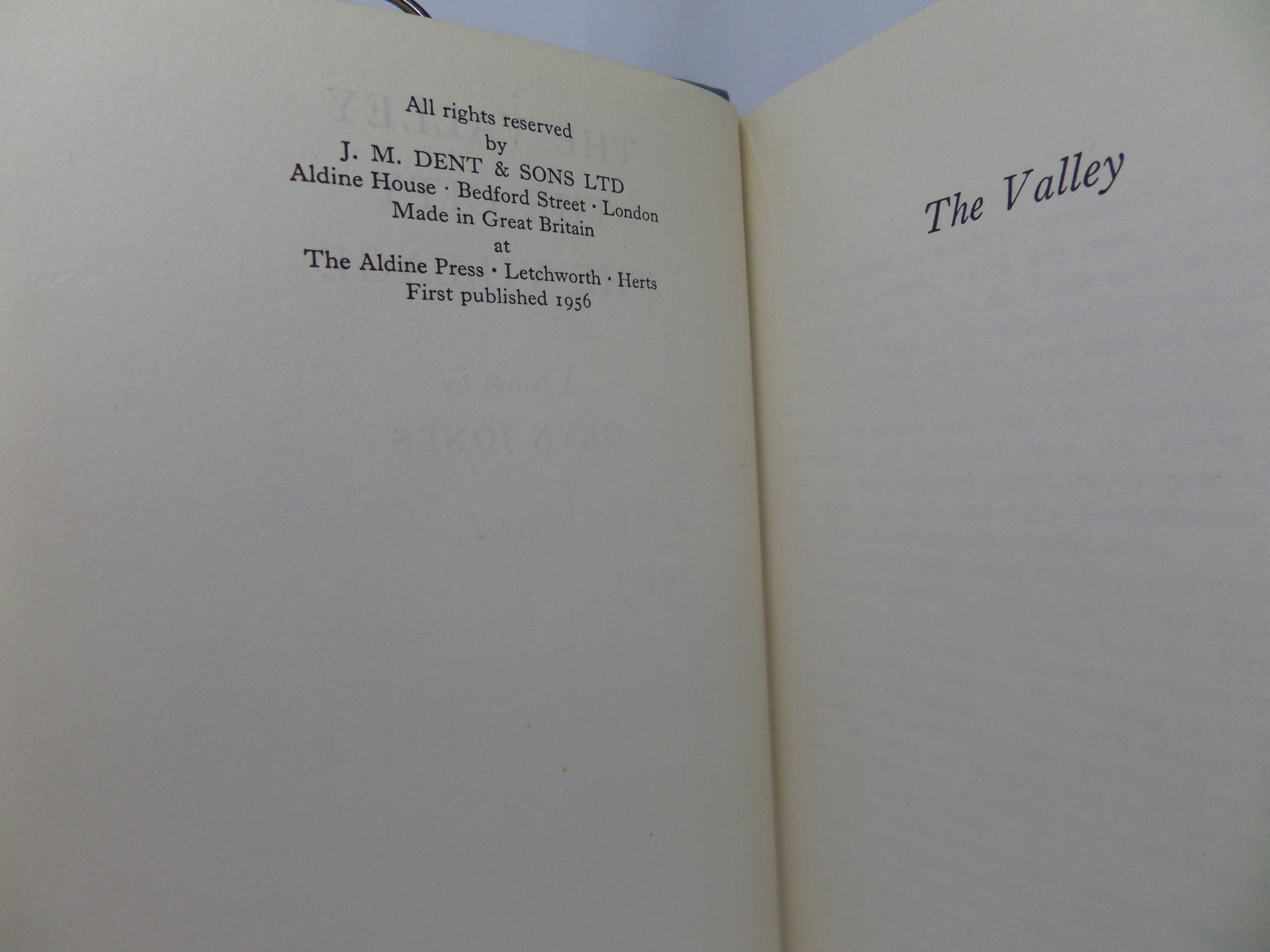 THE VALLEY, THE CITY, THE VILLAGE BY GLYN JONES 1956 SIGNED FIRST EDITION