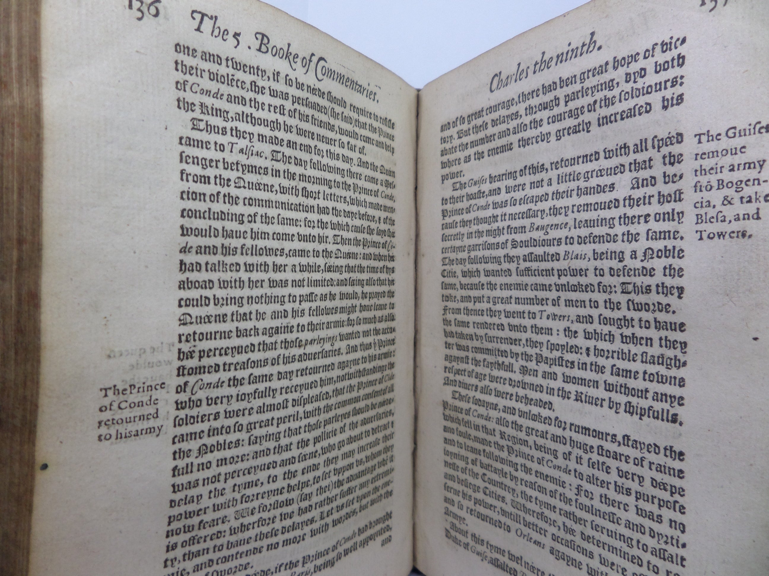 COMMENTARIES ON THE CIVIL WARS OF FRANCE BY JEAN DE SERRES 1574 ENGLISH TRANSLATION