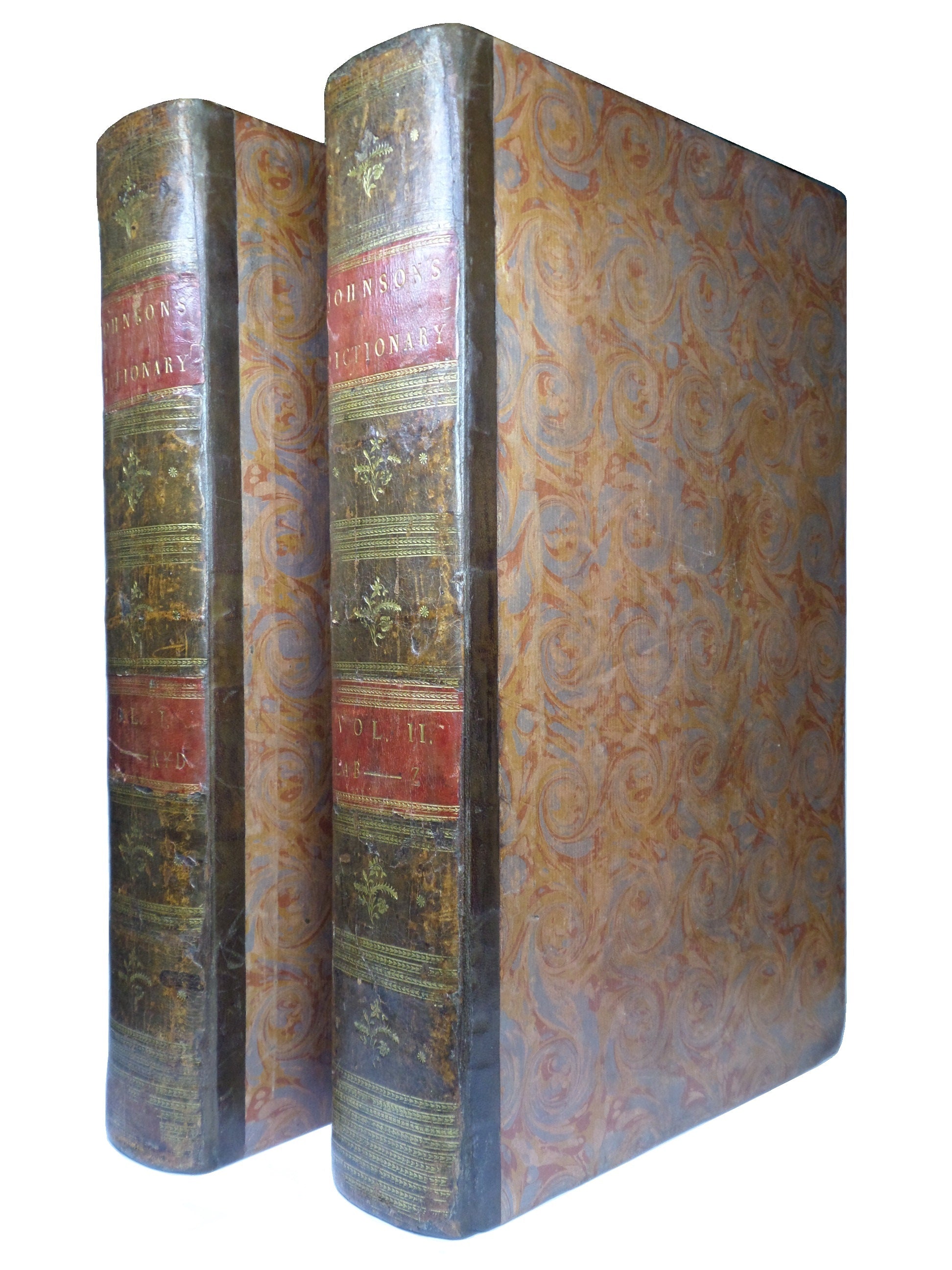 A DICTIONARY OF THE ENGLISH LANGUAGE BY SAMUEL JOHNSON 1755-1756 SECOND EDITION IN TWO VOLUMES