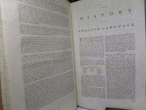 A DICTIONARY OF THE ENGLISH LANGUAGE BY SAMUEL JOHNSON 1755-1756 SECOND EDITION IN TWO VOLUMES