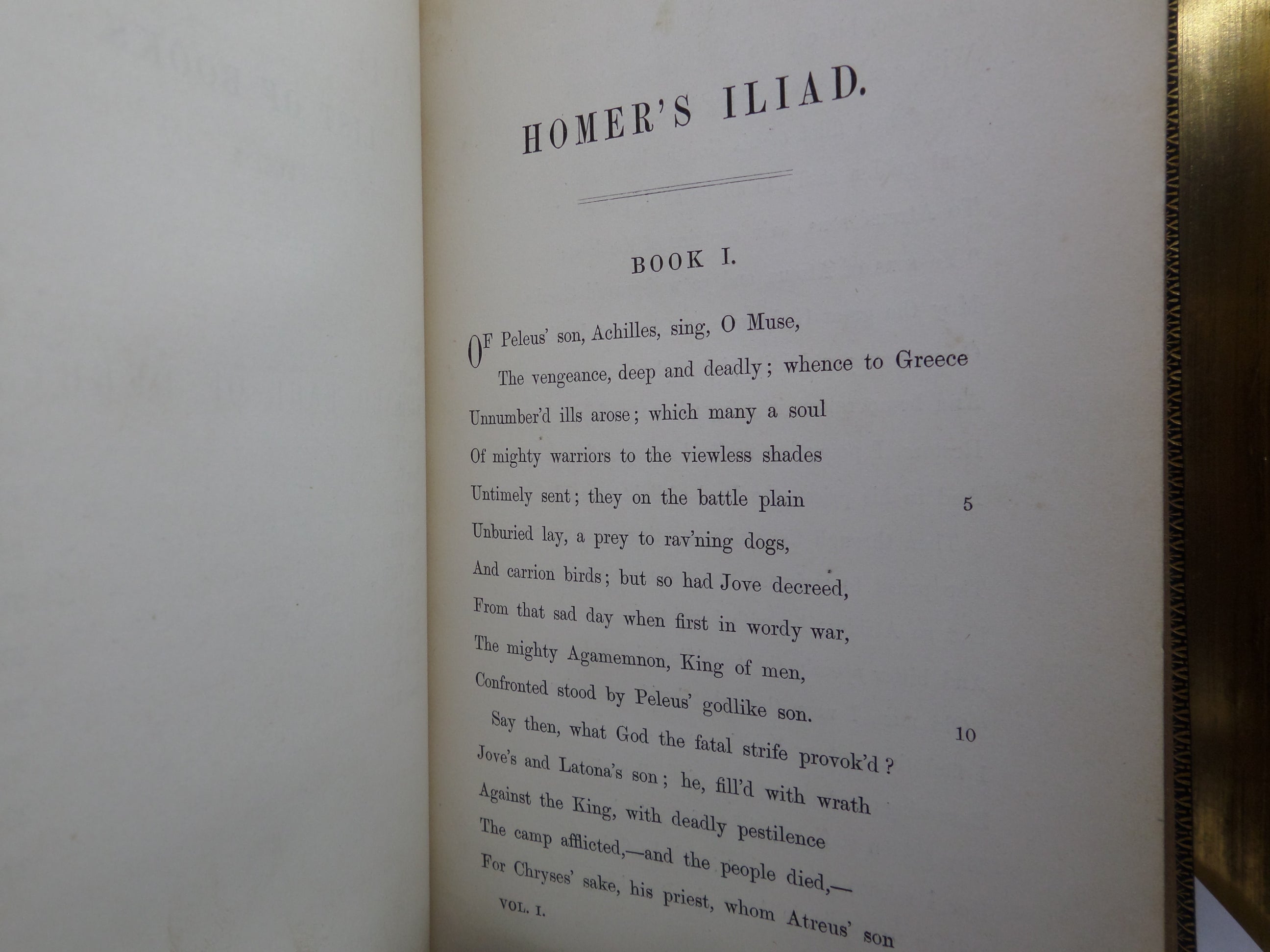 THE ILIAD OF HOMER 1864 EDWARD EARL OF DERBY, FINE MOROCCO BINDING